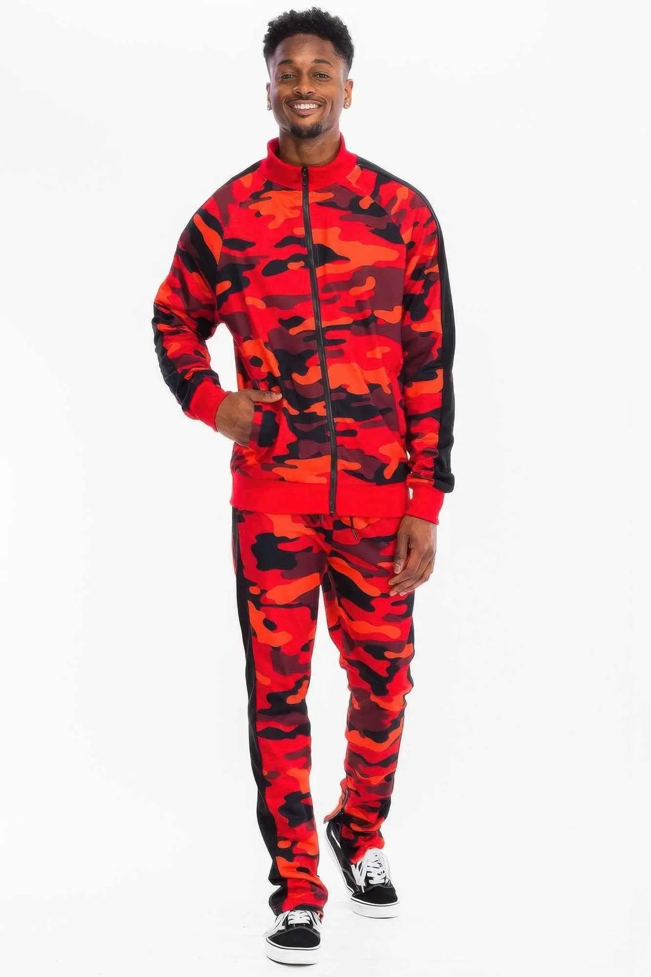 Full Camo With Stripe Track Bottom Pants - Mr Lou’s Place