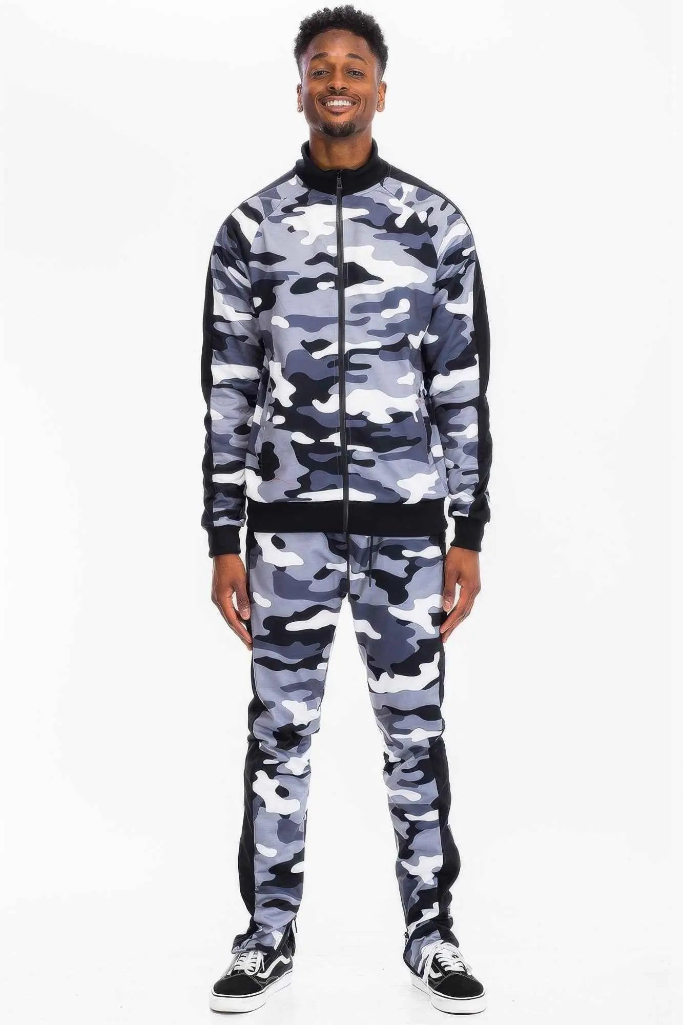 Full Camo With Stripe Track Bottom Pants - Mr Lou’s Place
