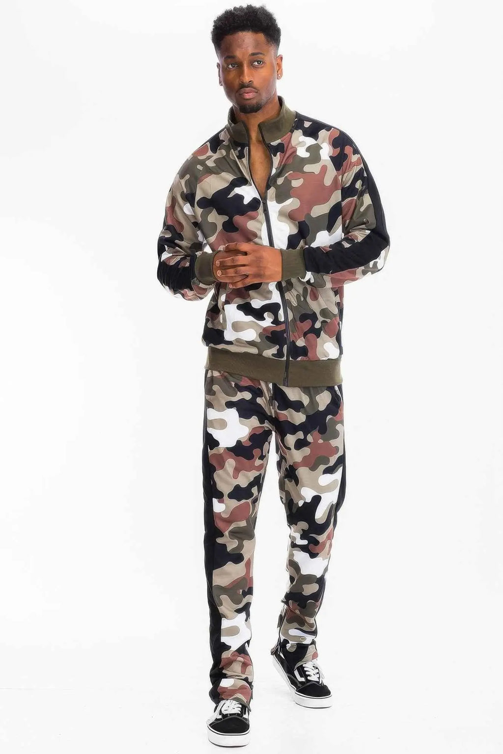 Full Camo With Stripe Track Bottom Pants - Mr Lou’s Place