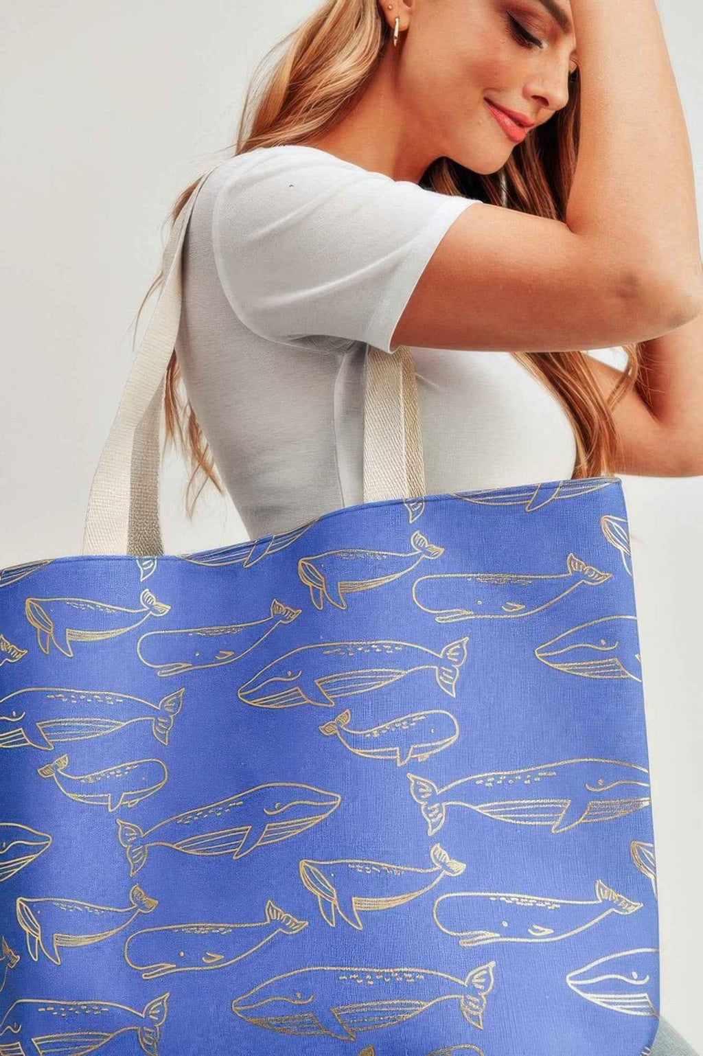 Gold Foil Whale Tote Bag - Mr Lou’s Place