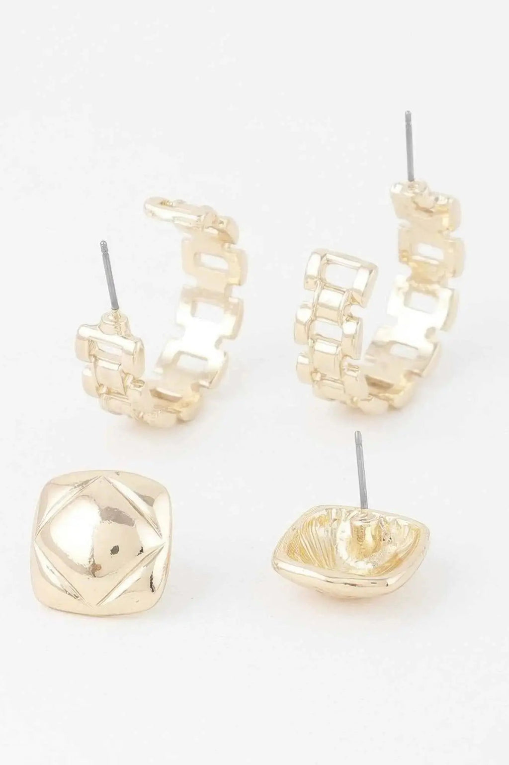 Gold Link Cuff Earrings Set - Mr Lou’s Place
