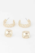 Gold Link Cuff Earrings Set - Mr Lou’s Place