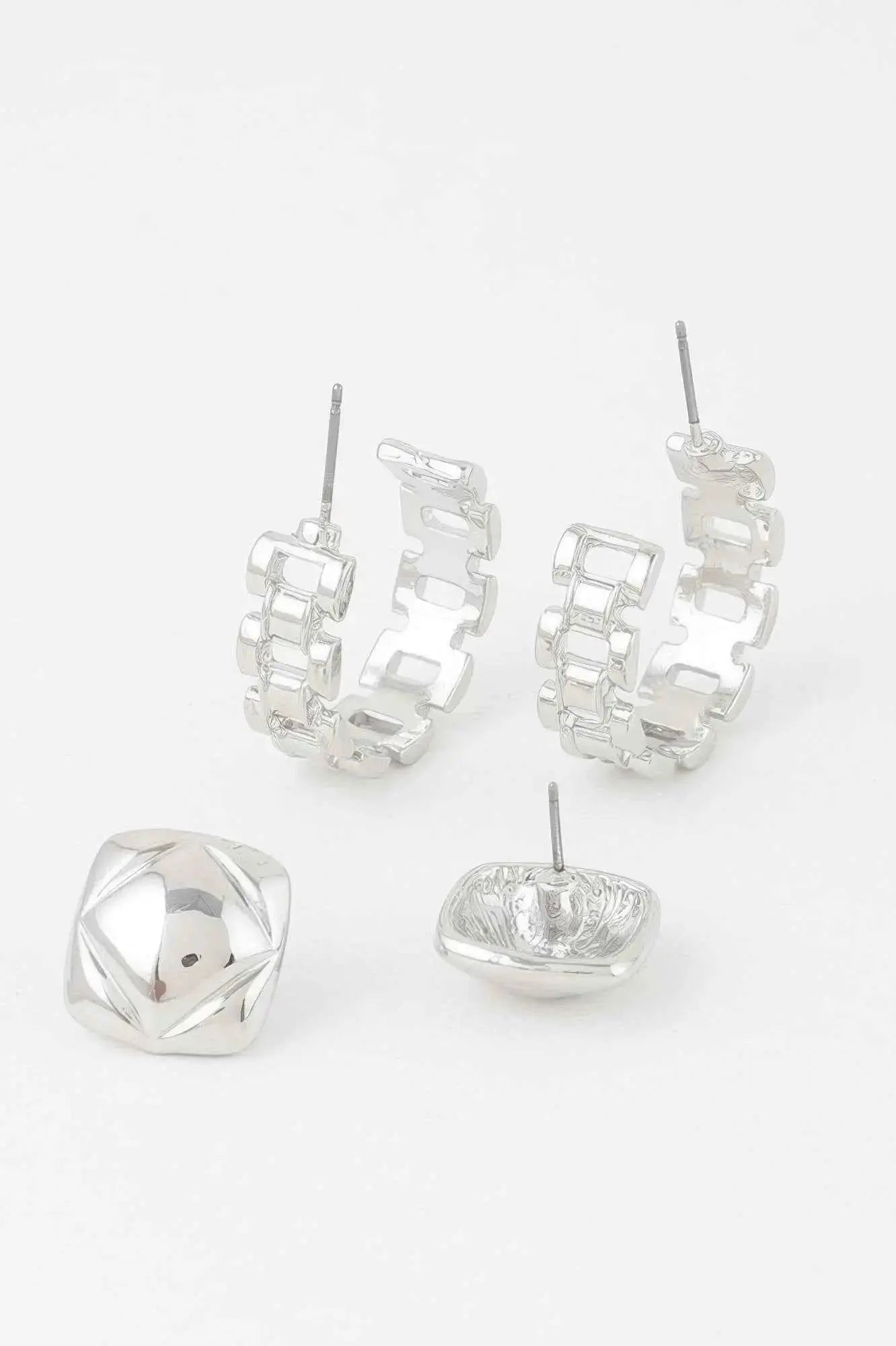 Gold Link Cuff Earrings Set - Mr Lou’s Place