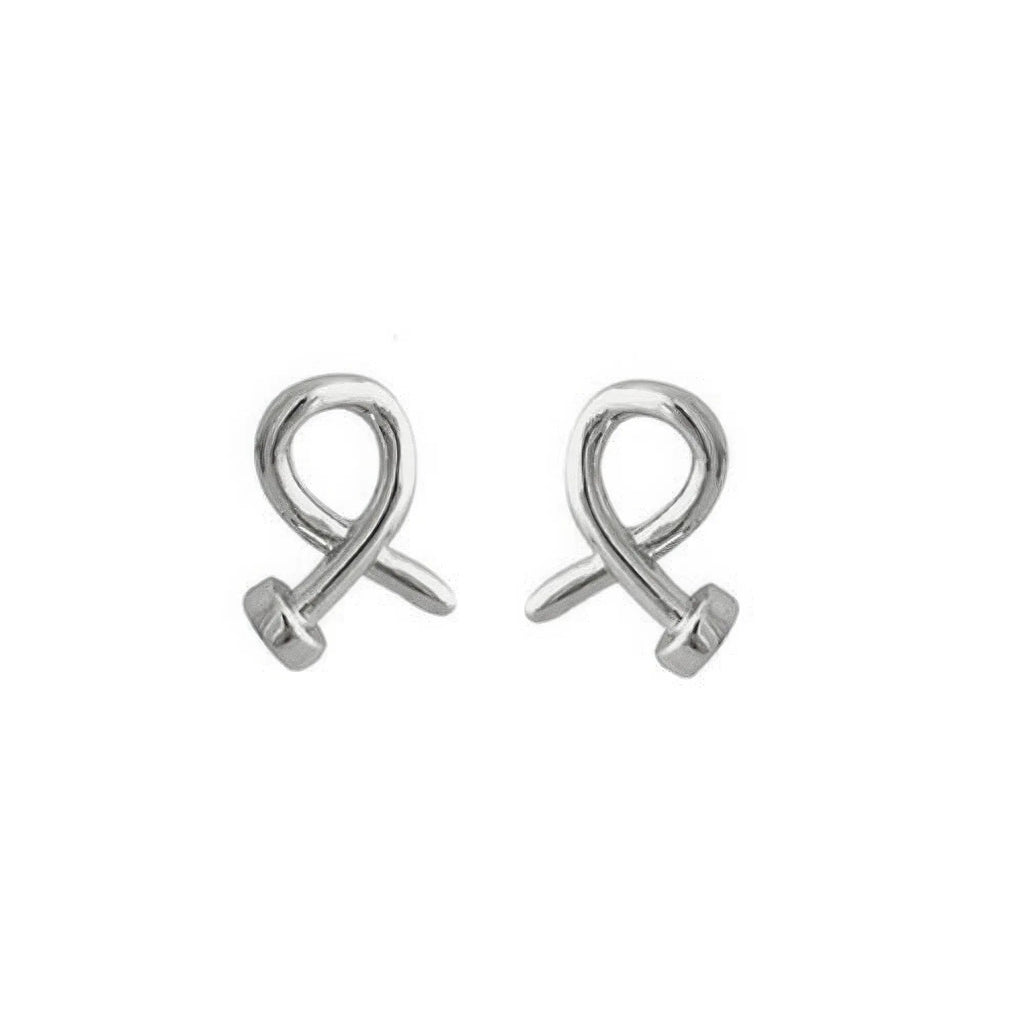 Gold plated crossed nail head stud earring - Mr Lou’s Place