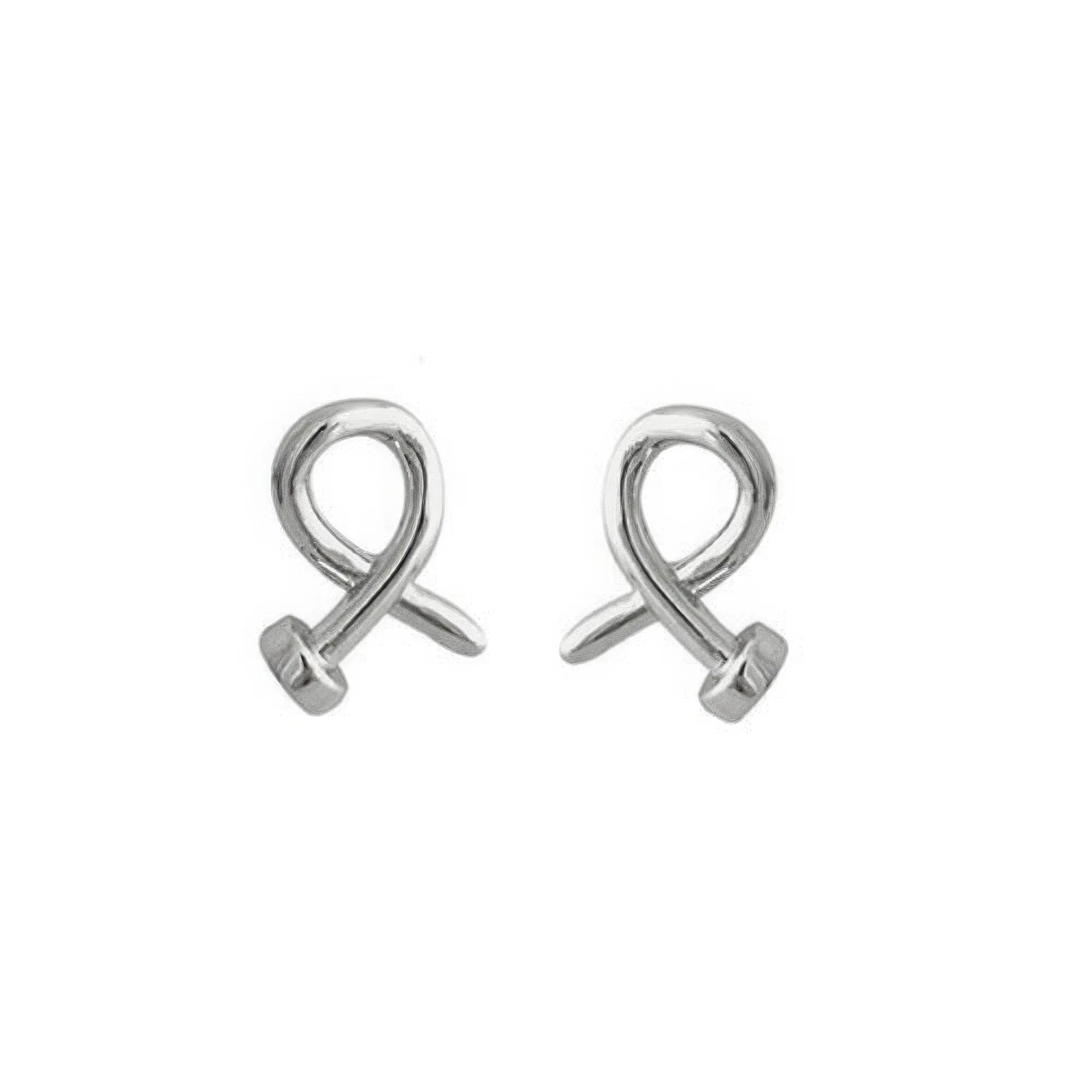 Gold plated crossed nail head stud earring - Mr Lou’s Place