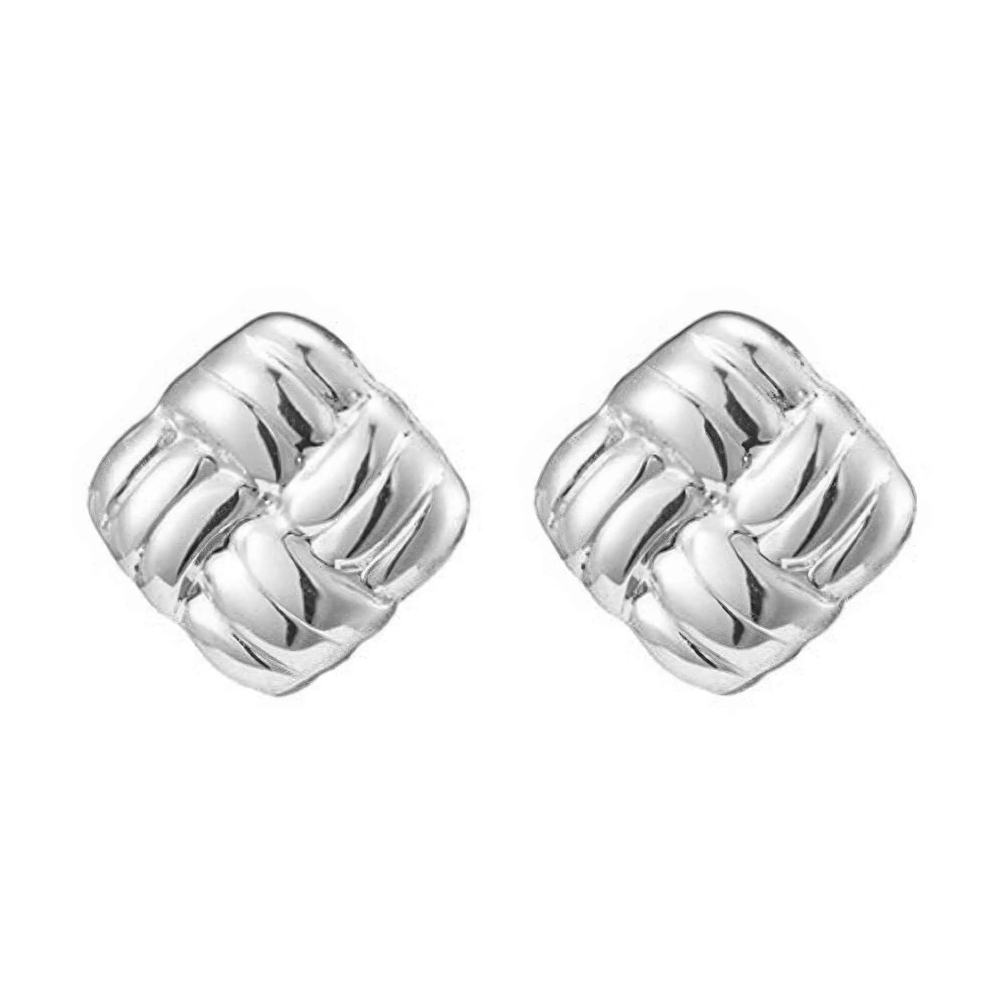 Gold plated stainless steel button earring - Mr Lou’s Place
