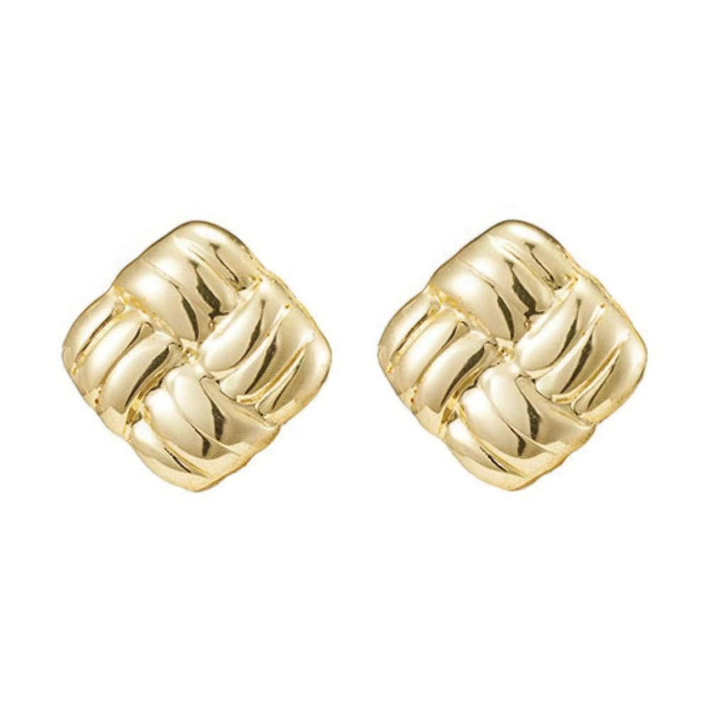 Gold plated stainless steel button earring - Mr Lou’s Place