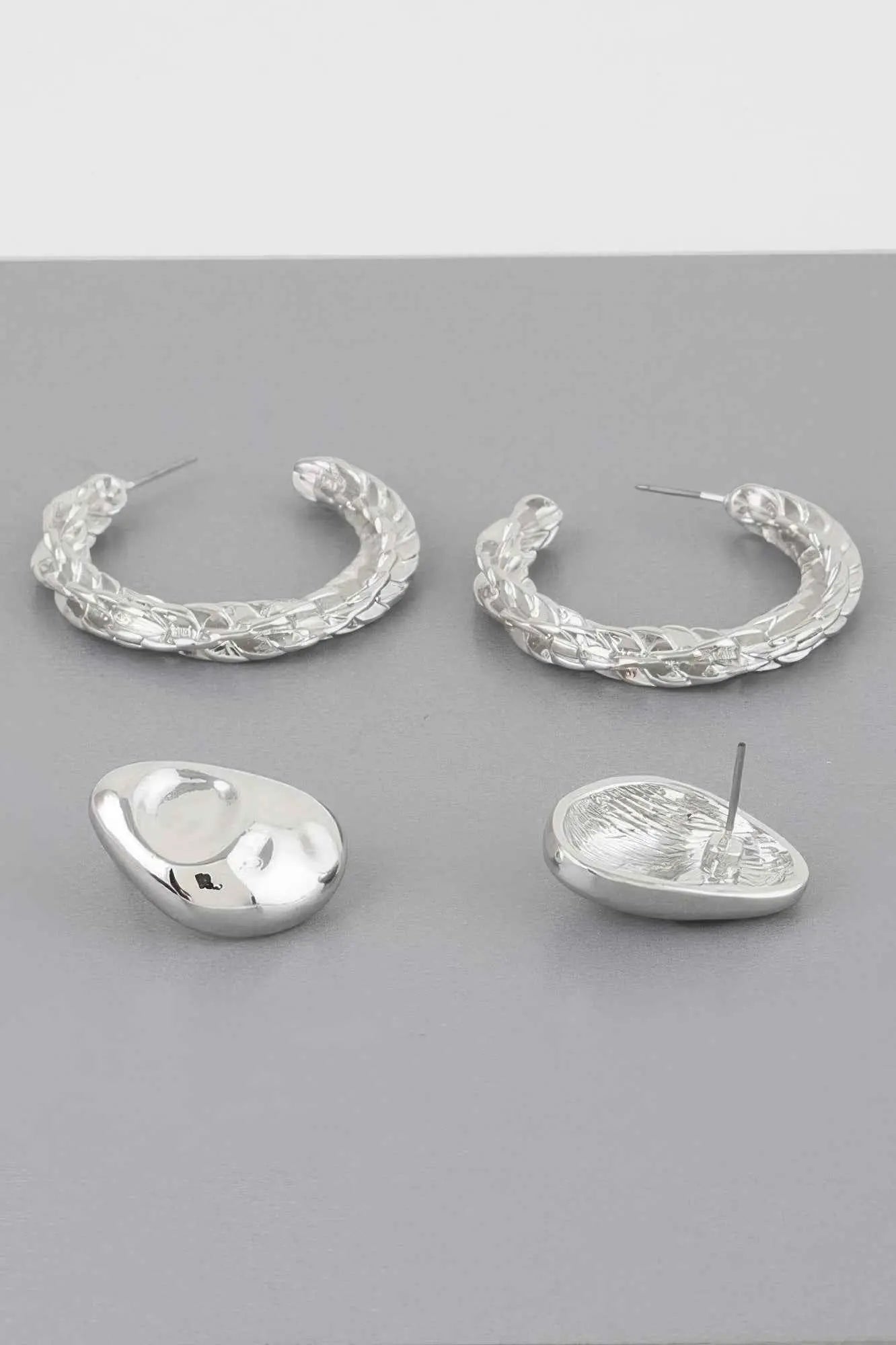 Hammered Hoop Twist Earrings Set - Mr Lou’s Place