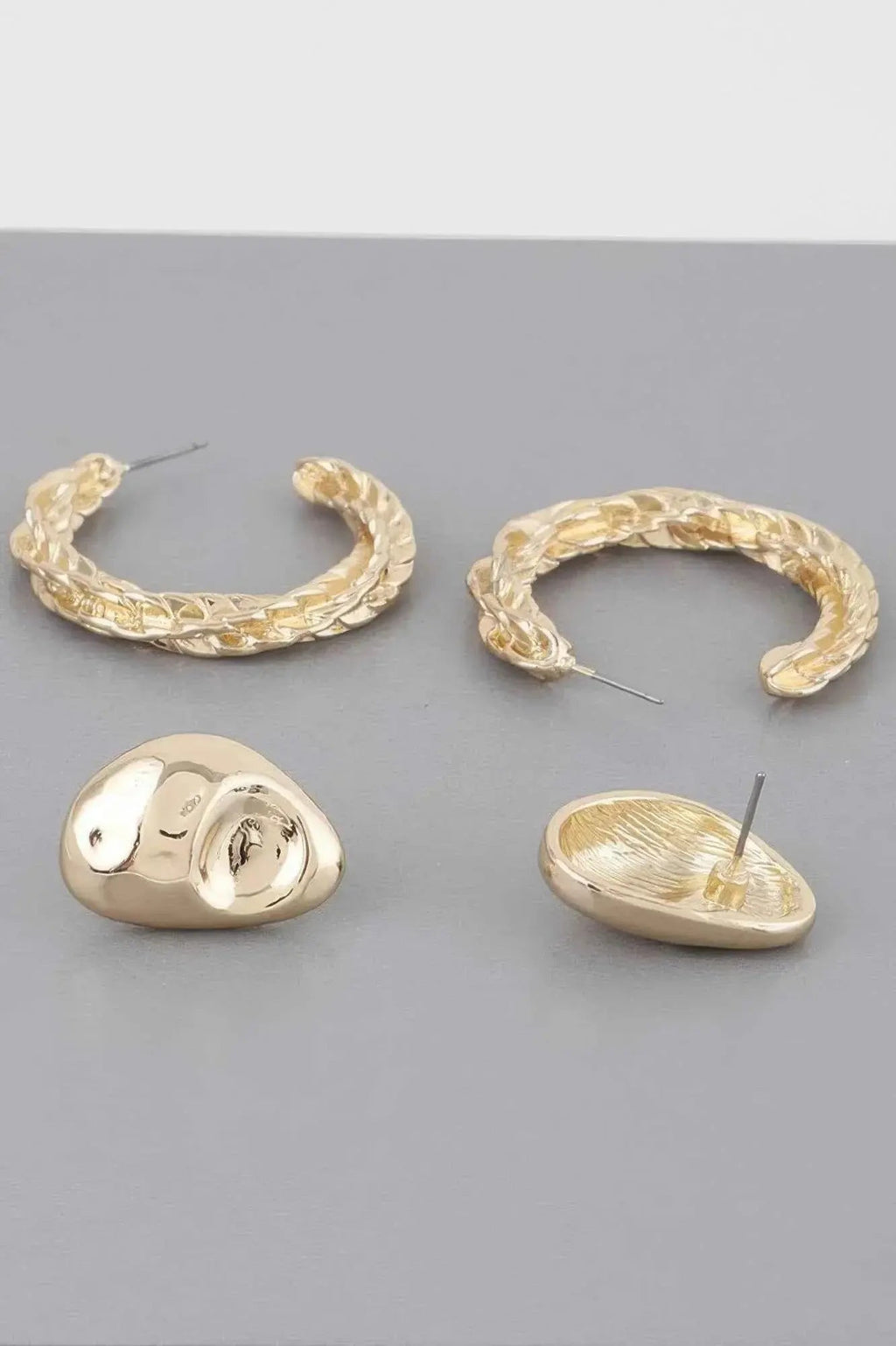 Hammered Hoop Twist Earrings Set - Mr Lou’s Place