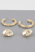 Hammered Hoop Twist Earrings Set - Mr Lou’s Place