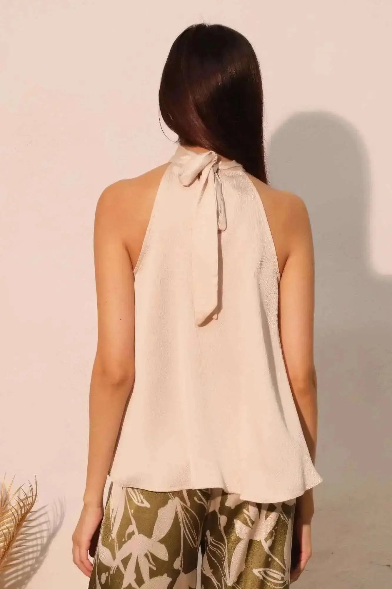 Hammered Satin Halter Bubble Top - Mr Lou’s Place