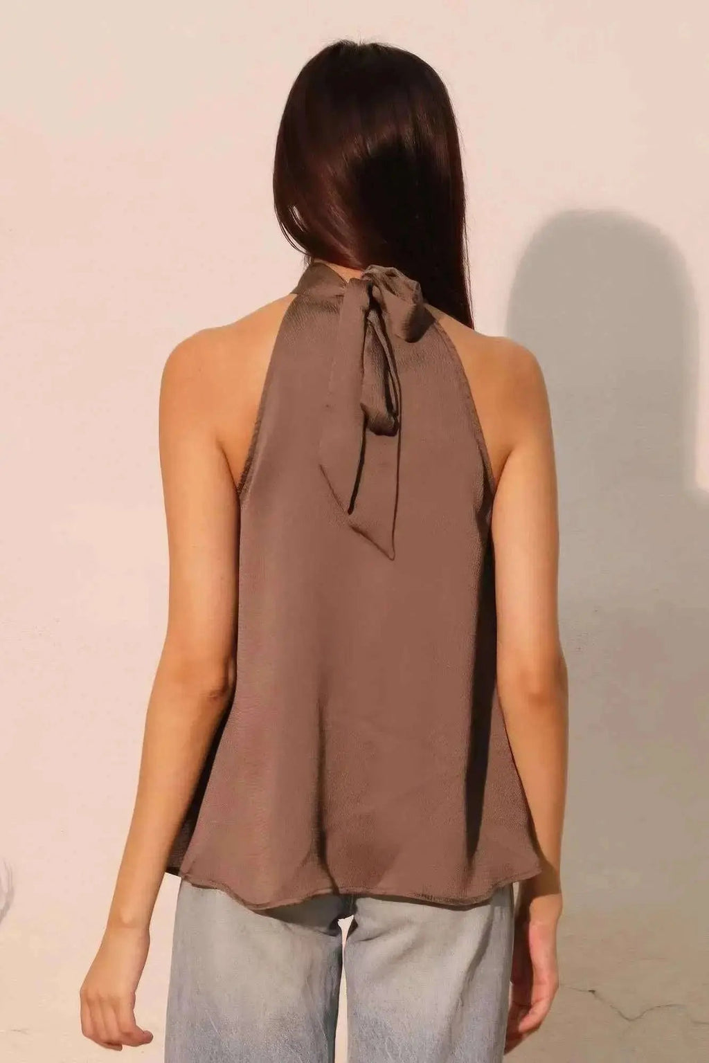 Hammered Satin Halter Bubble Top - Mr Lou’s Place
