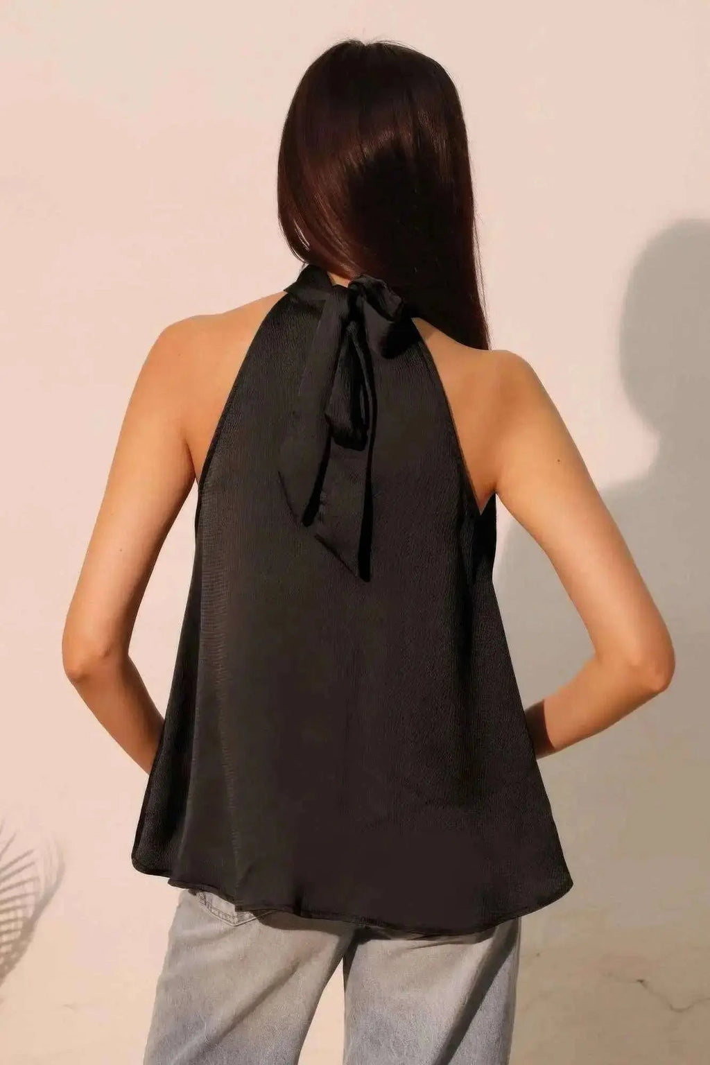 Hammered Satin Halter Bubble Top - Mr Lou’s Place