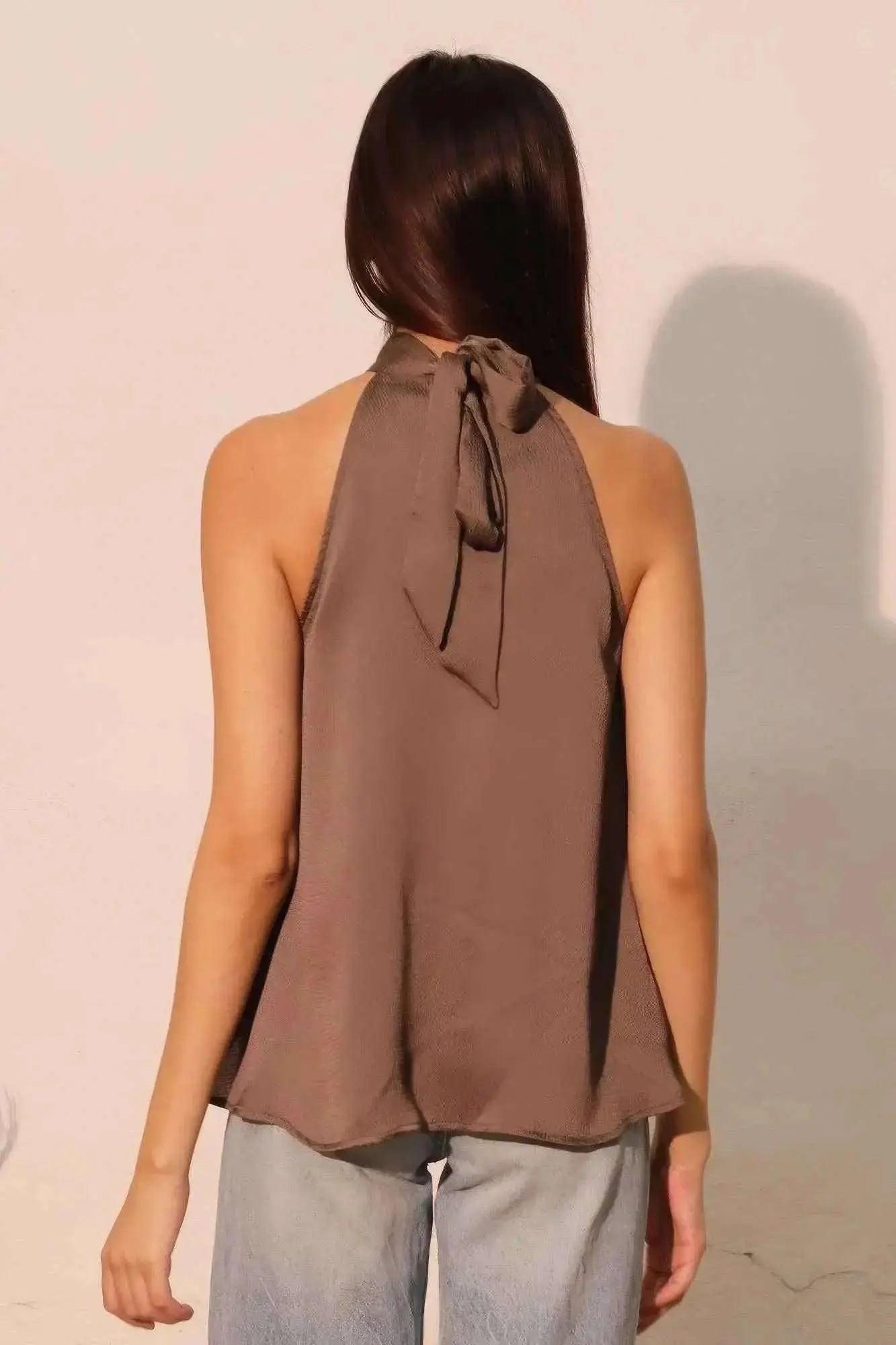 Hammered Satin Halter Bubble Top - Mr Lou’s Place