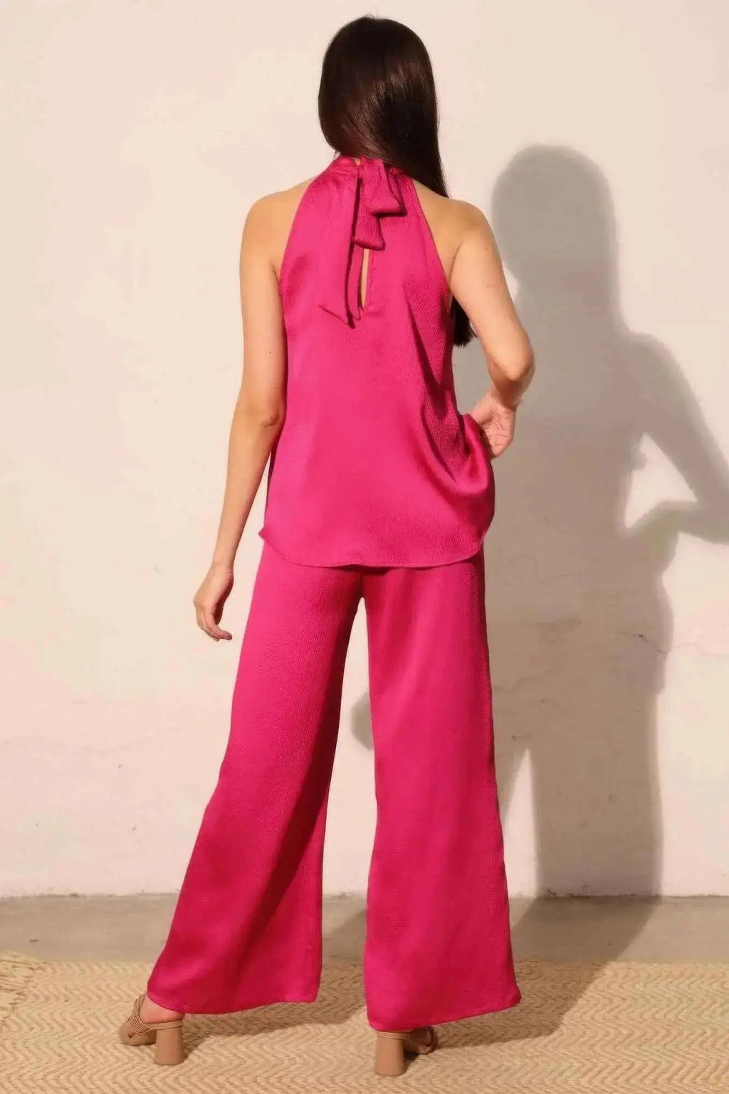 Hammered Satin Halter Bubble Top - Mr Lou’s Place