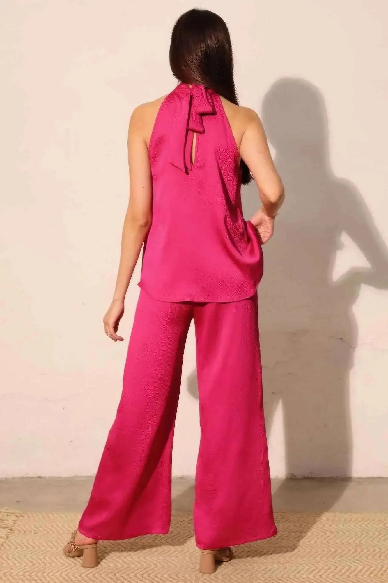 Hammered Satin Halter Bubble Top - Mr Lou’s Place