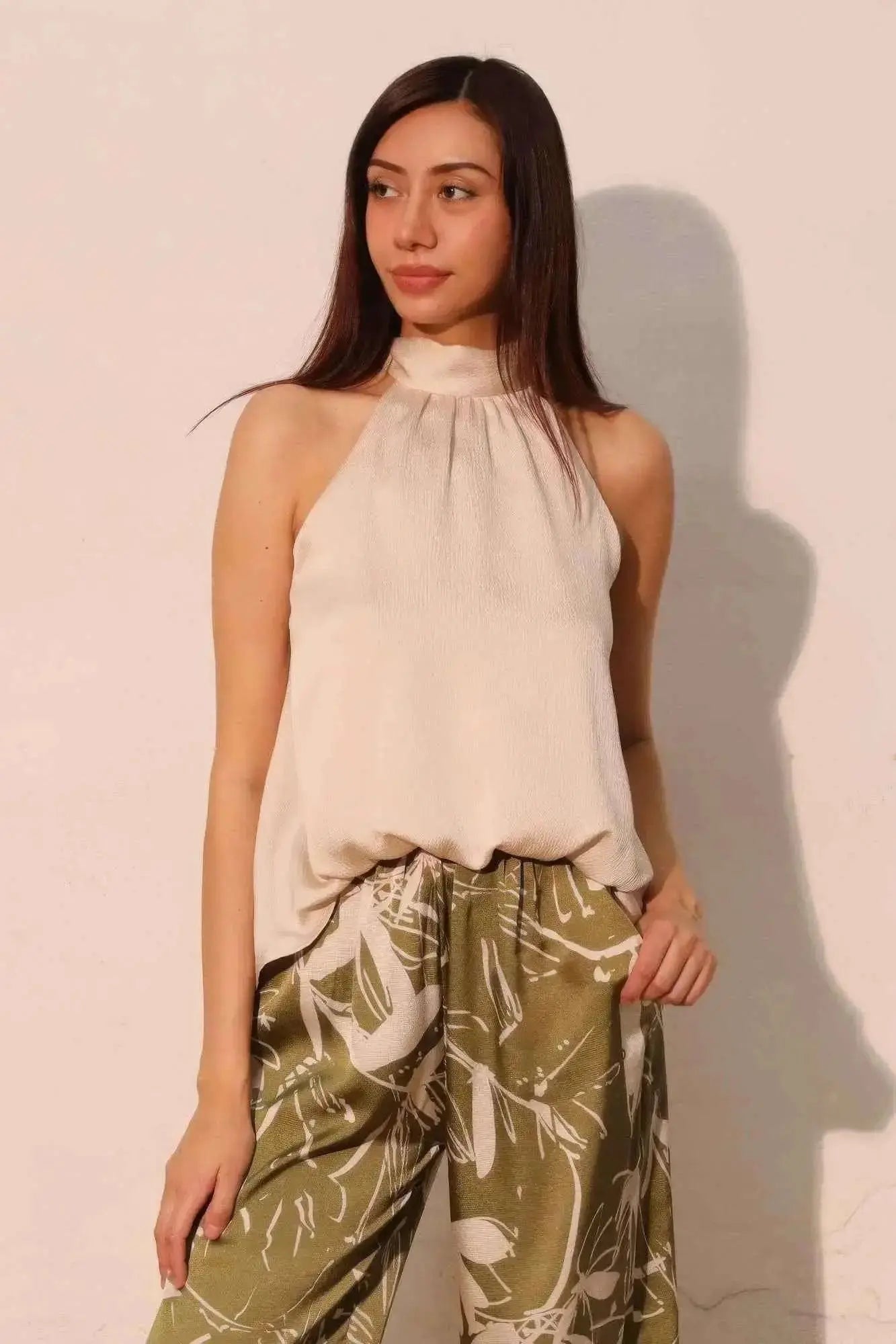 Hammered Satin Halter Bubble Top - Mr Lou’s Place