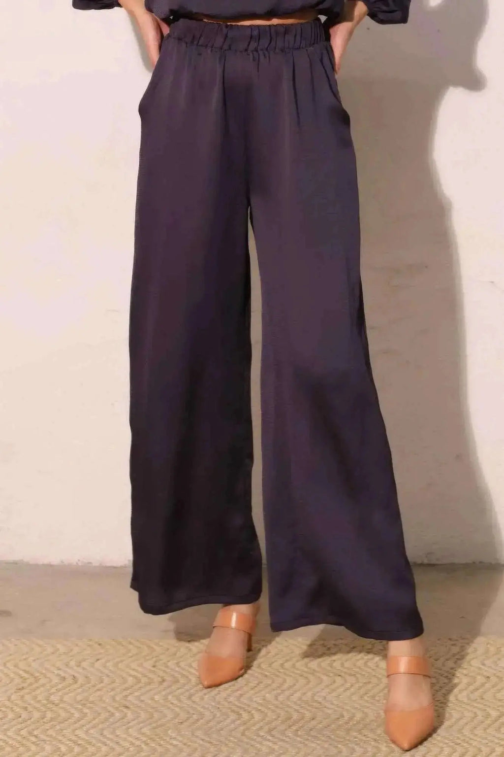 Hammered Satin Pocket Pants - Mr Lou’s Place
