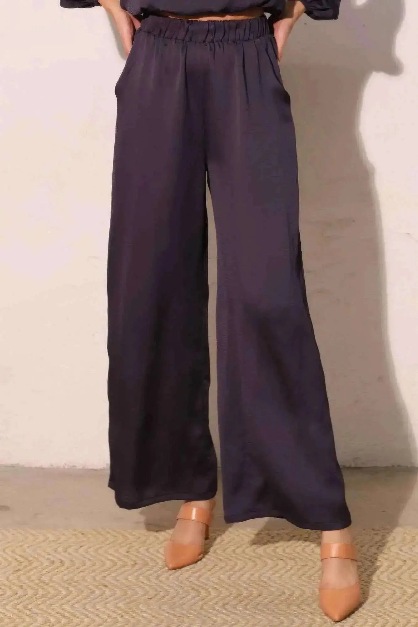 Hammered Satin Pocket Pants - Mr Lou’s Place