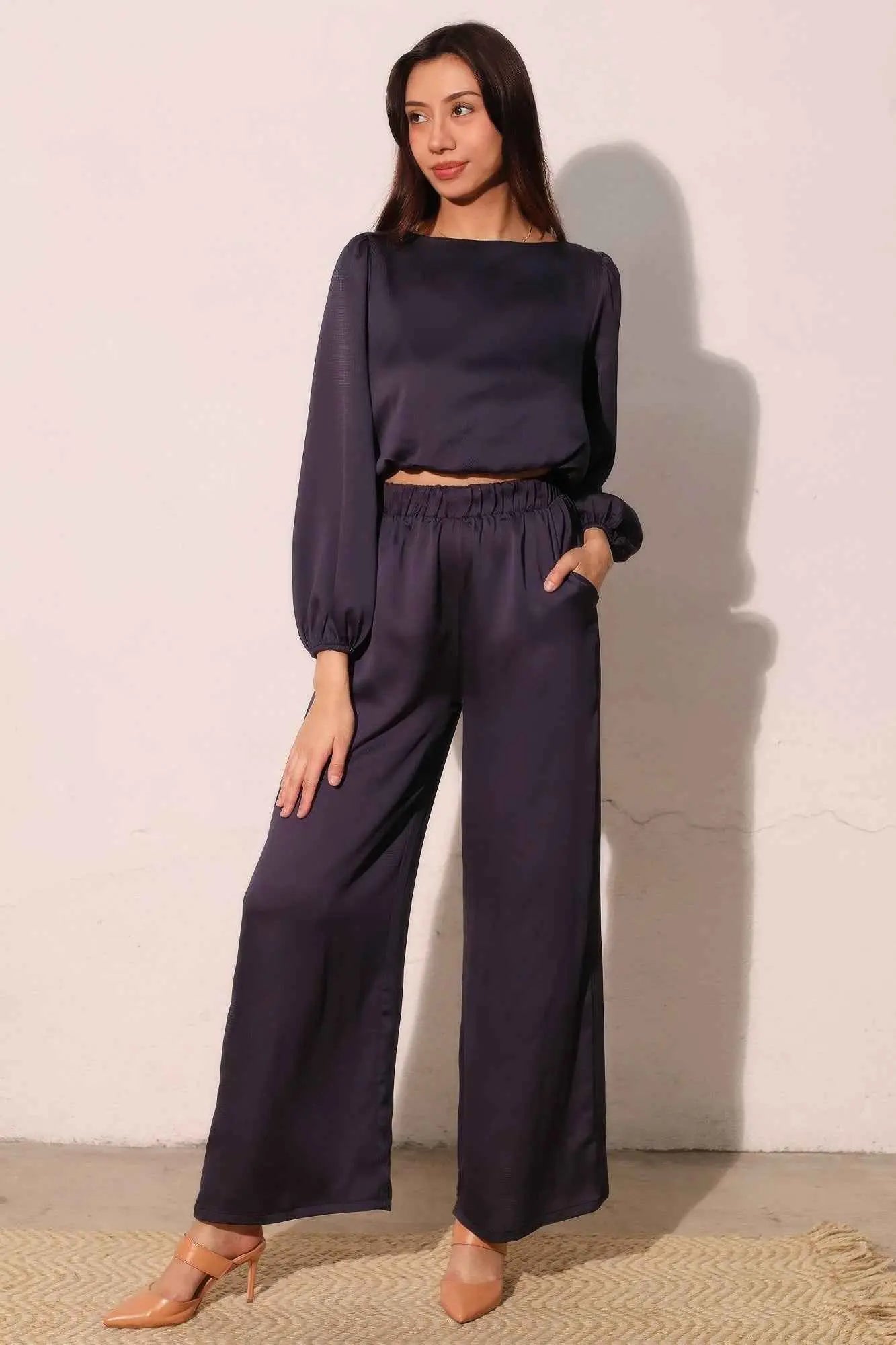 Hammered Satin Pocket Pants - Mr Lou’s Place