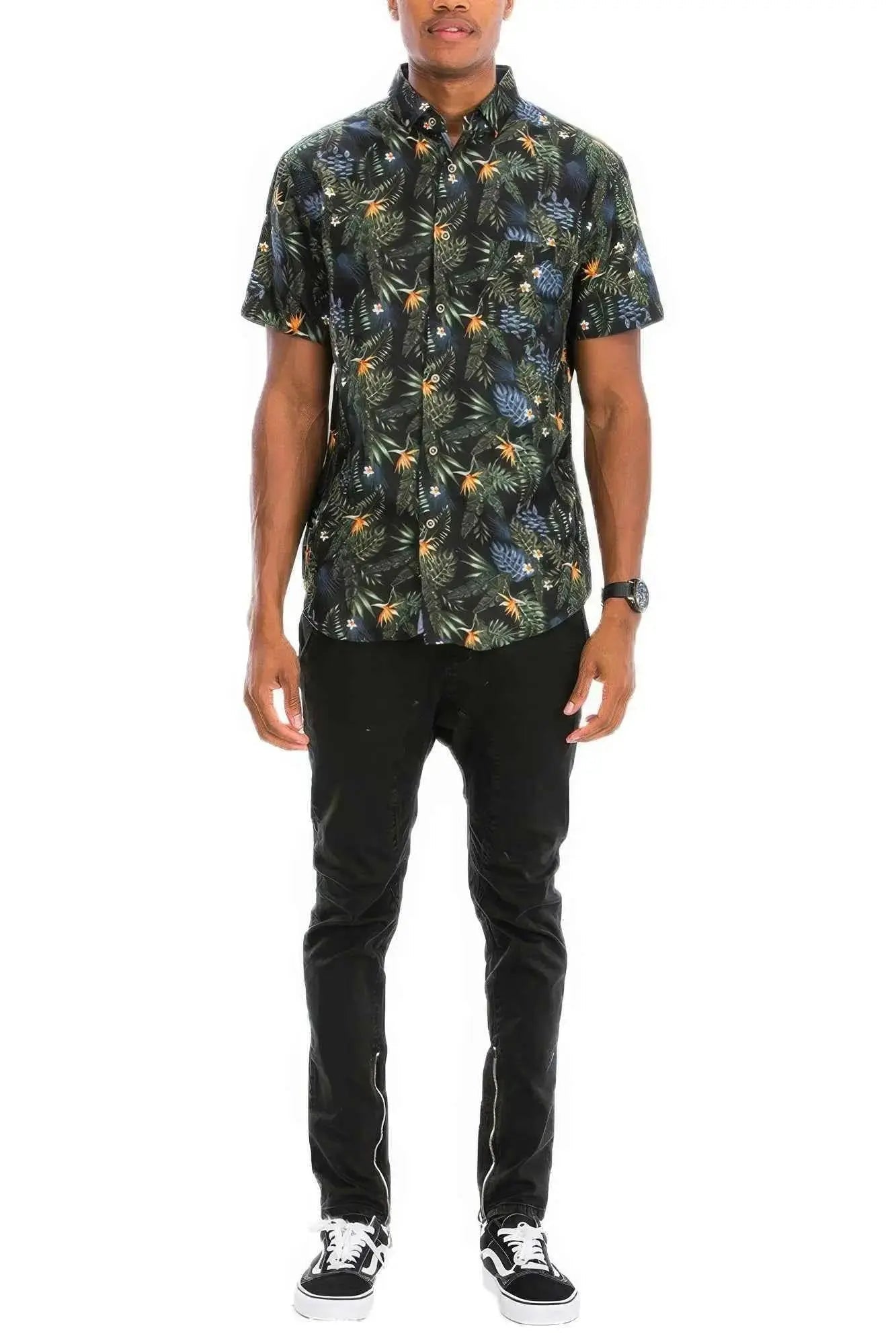 Hawaiian Print Button Down Shirt - Mr Lou’s Place