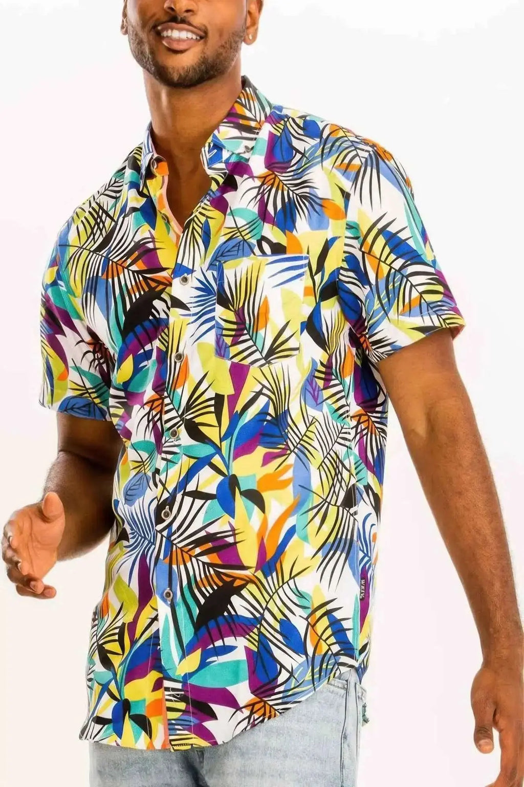 Hawaiian Print Button Down Shirt - Mr Lou’s Place