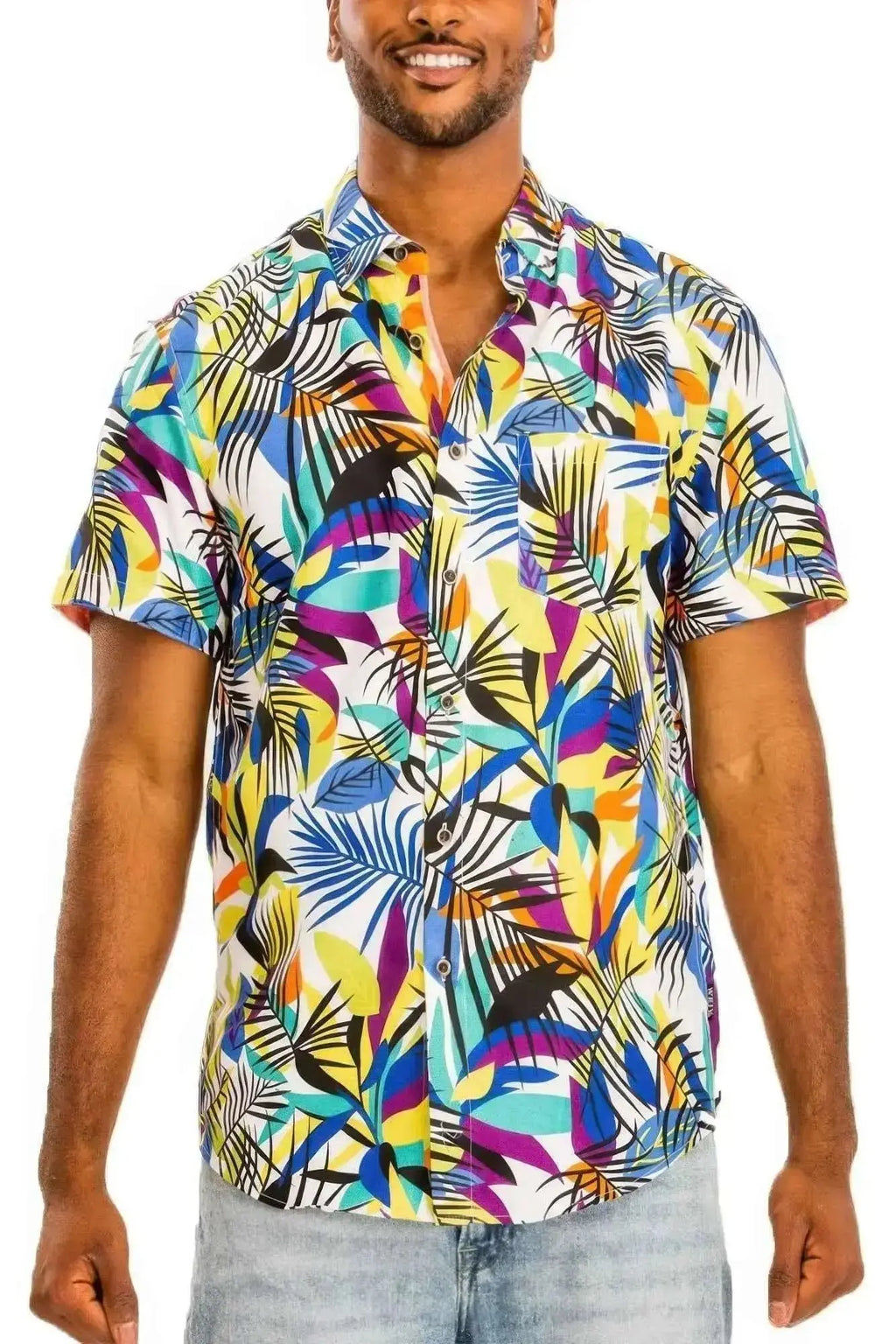Hawaiian Print Button Down Shirt - Mr Lou’s Place