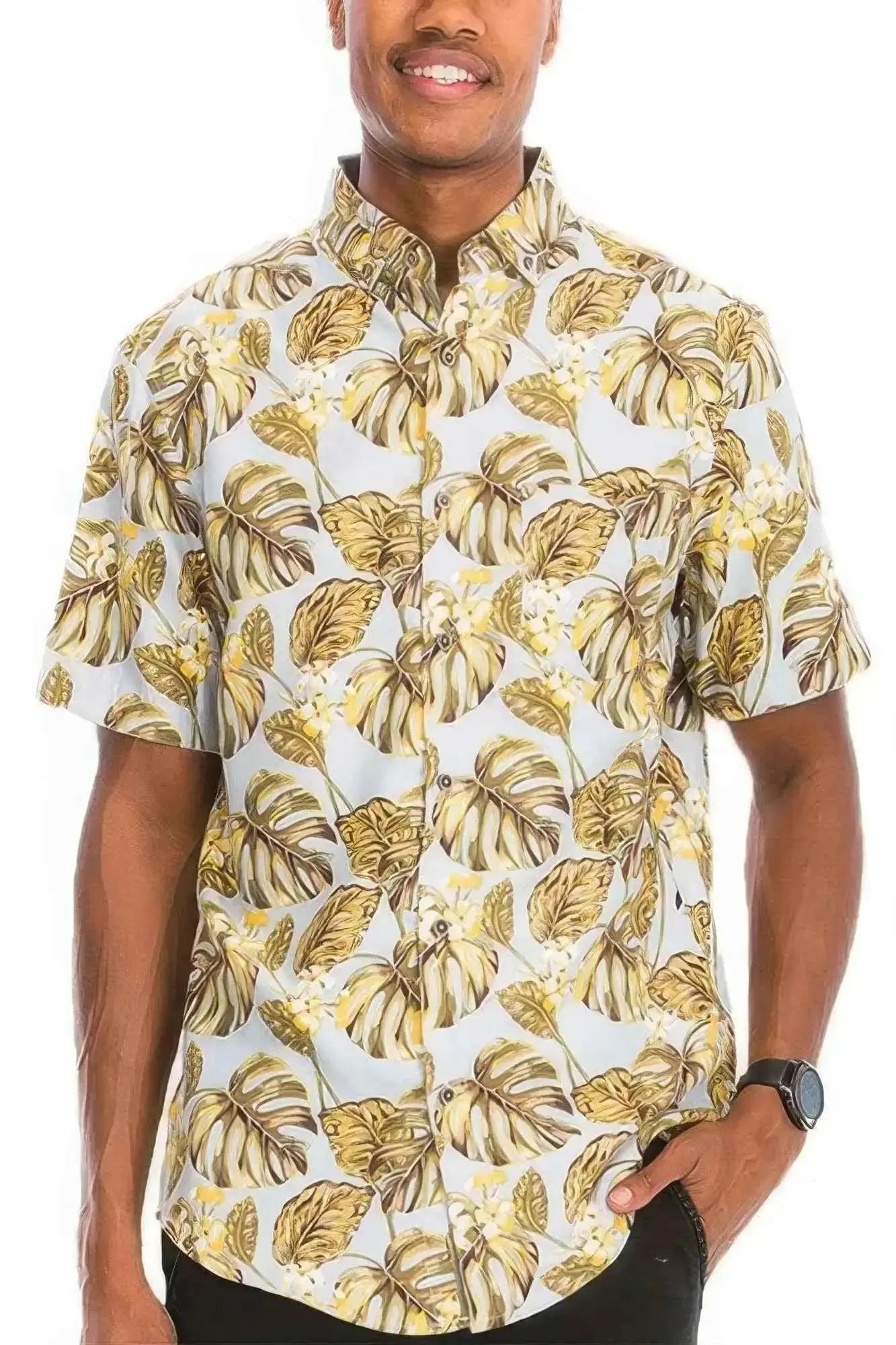 Hawaiian Print Button Down Shirt - Mr Lou’s Place