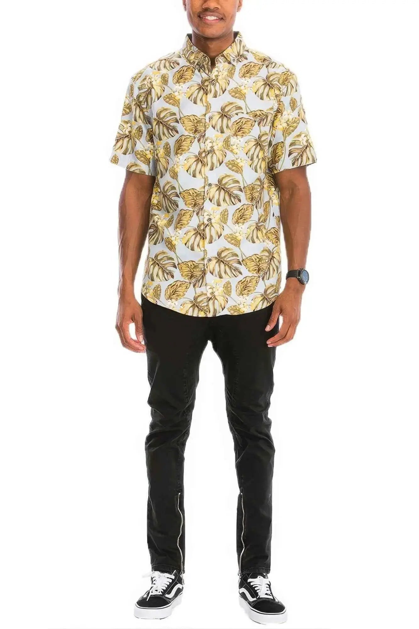 Hawaiian Print Button Down Shirt - Mr Lou’s Place