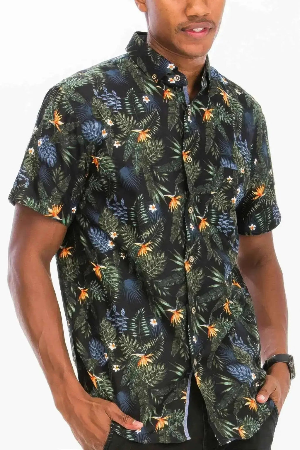Hawaiian Print Button Down Shirt - Mr Lou’s Place
