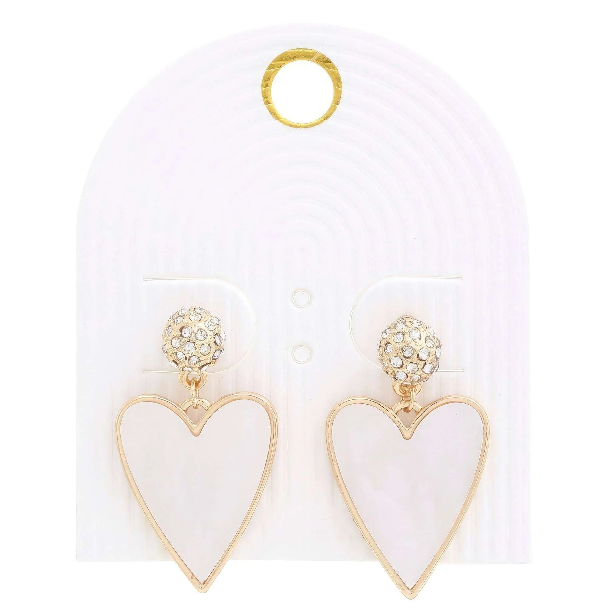 Heart Rhinestone Bead Dangle Earring - Mr Lou’s Place