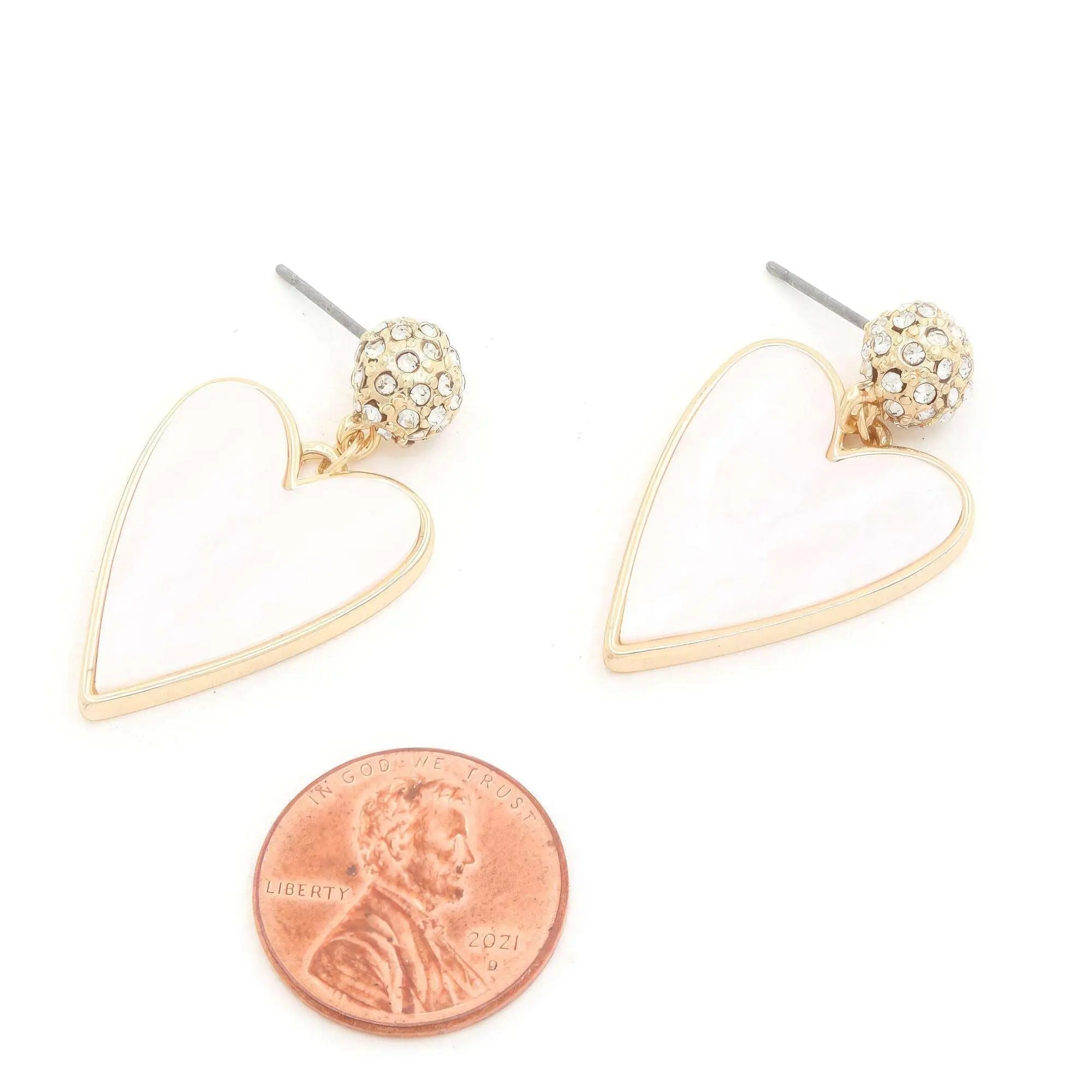Heart Rhinestone Bead Dangle Earring - Mr Lou’s Place
