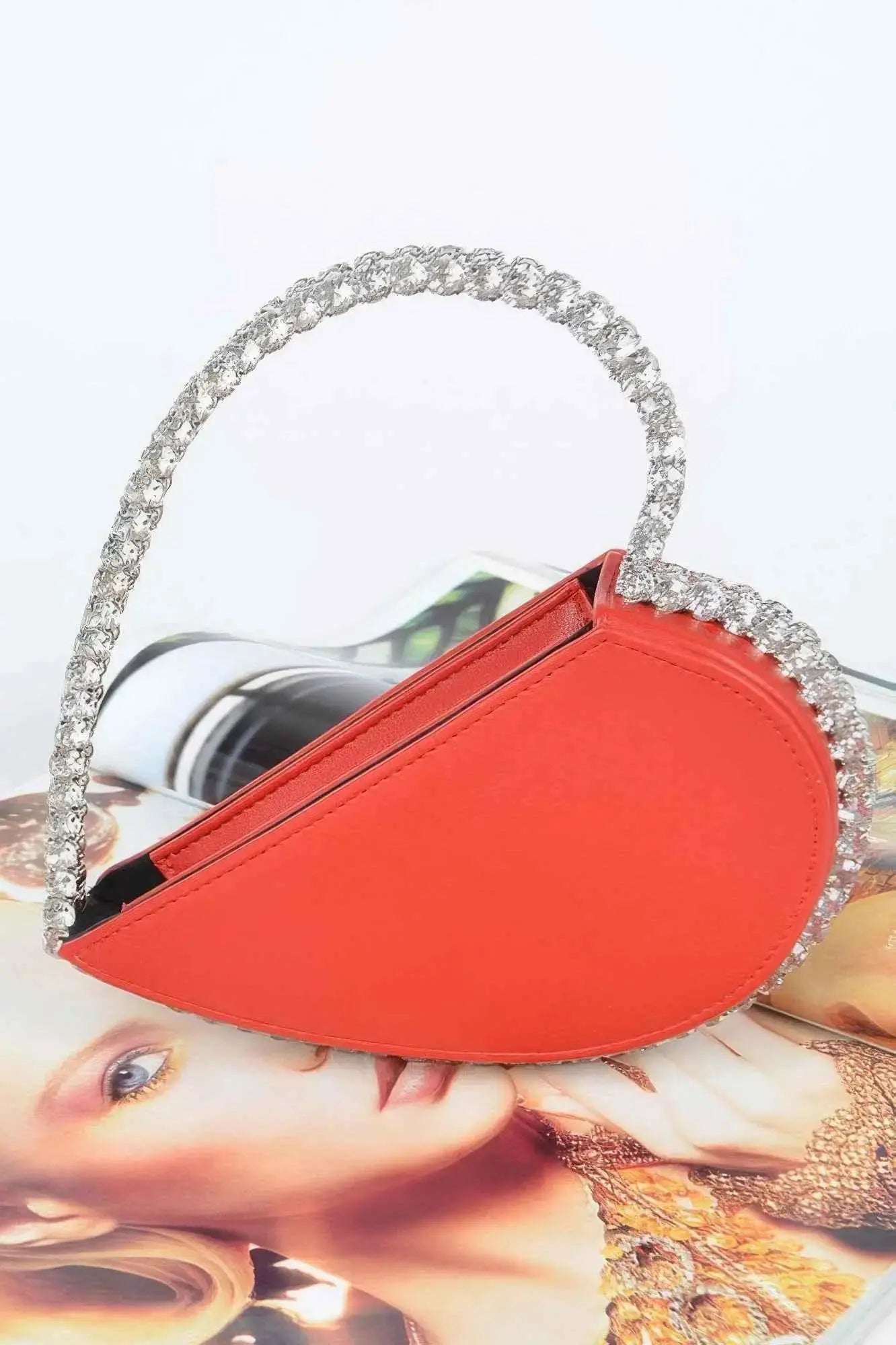 Heart Shape Stone Handle Clutch - Mr Lou’s Place