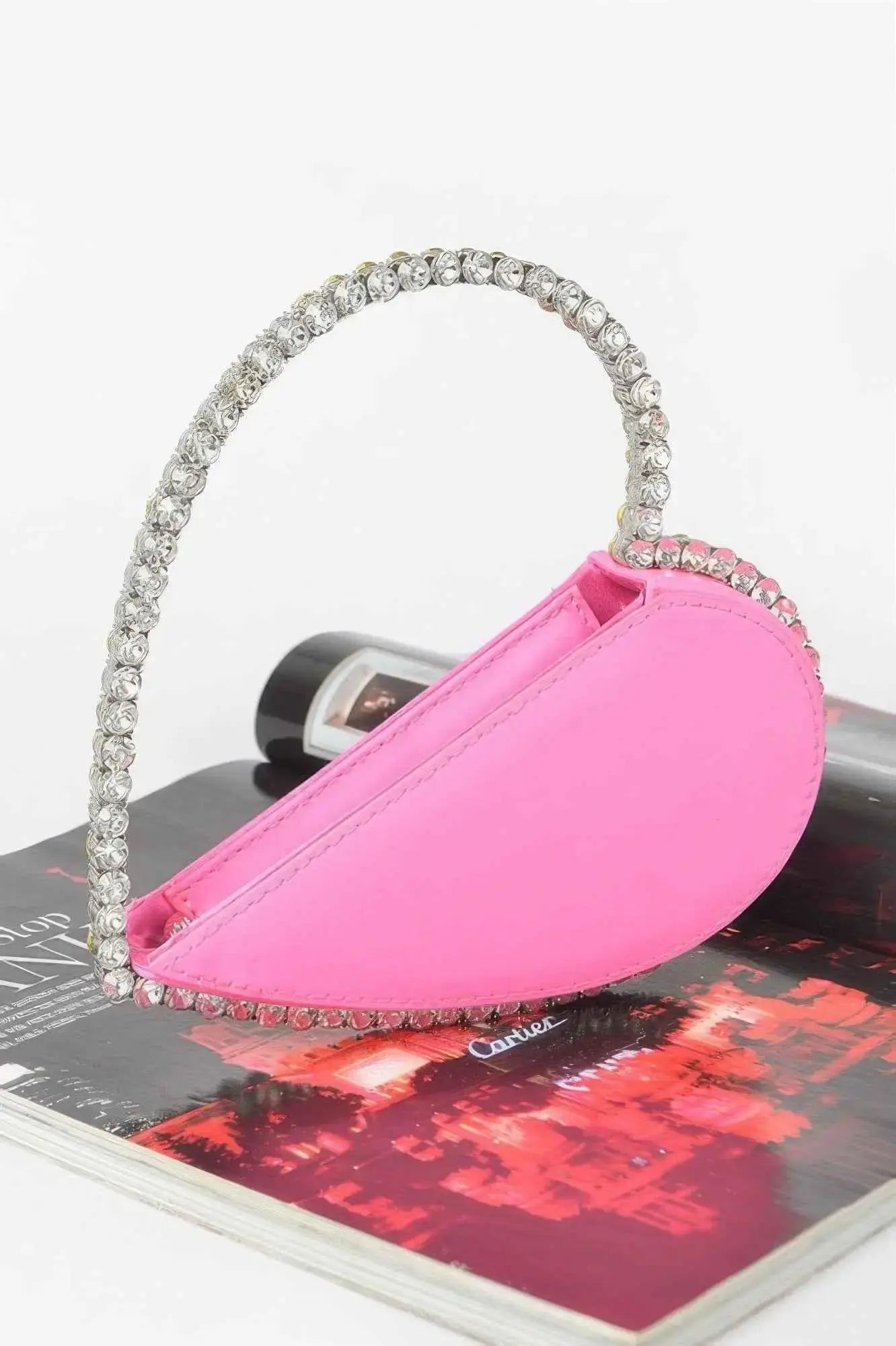 Heart Shape Stone Handle Clutch - Mr Lou’s Place