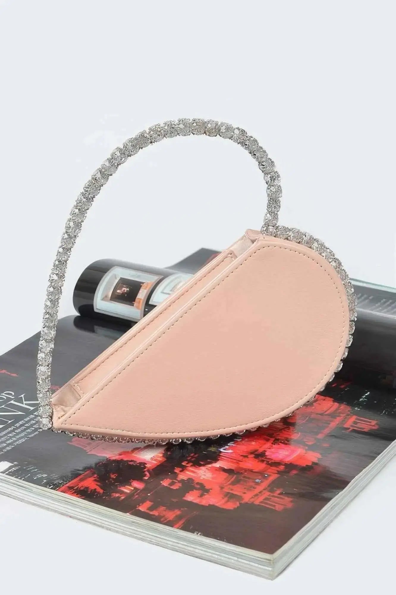 Heart Shape Stone Handle Clutch - Mr Lou’s Place