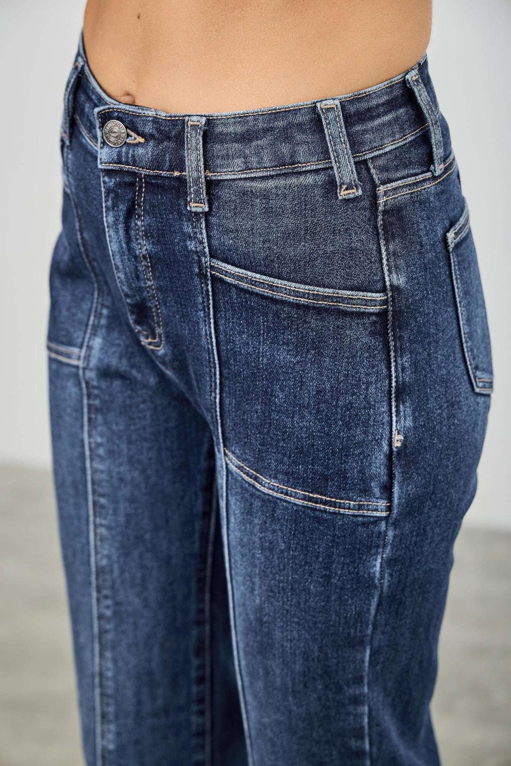High Rise Boot Cut With Seam Detail - Mr Lou’s Place