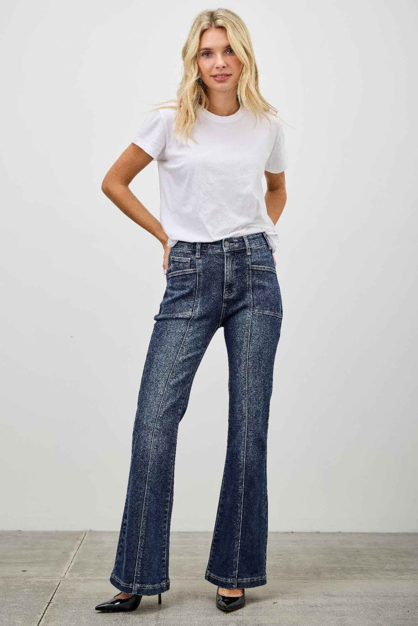 High Rise Boot Cut With Seam Detail - Mr Lou’s Place