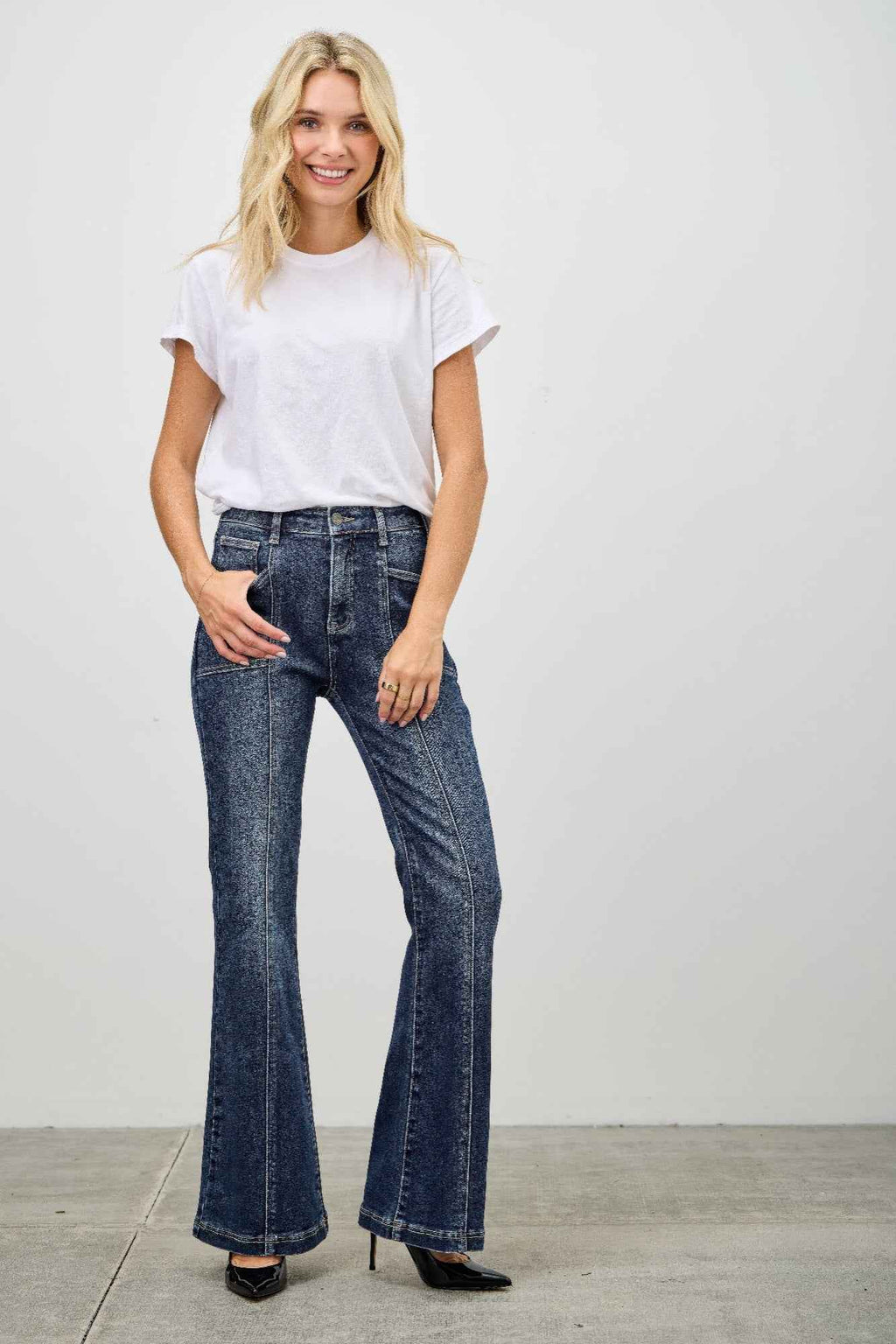 High Rise Boot Cut With Seam Detail - Mr Lou’s Place