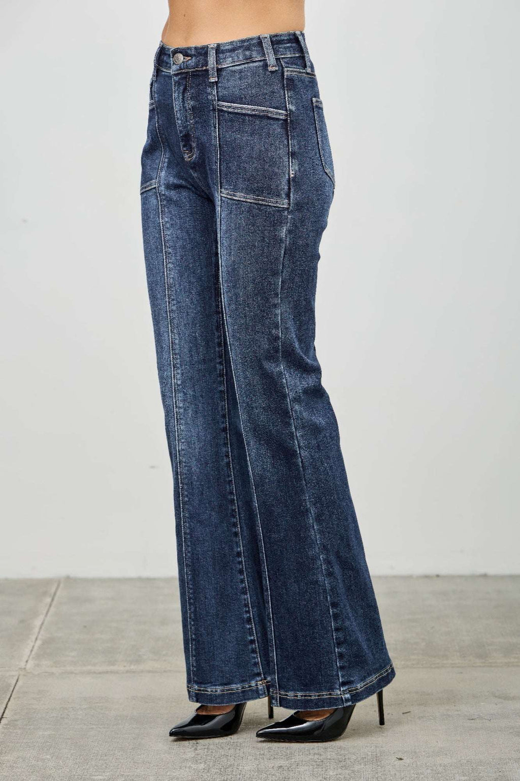High Rise Boot Cut With Seam Detail - Mr Lou’s Place