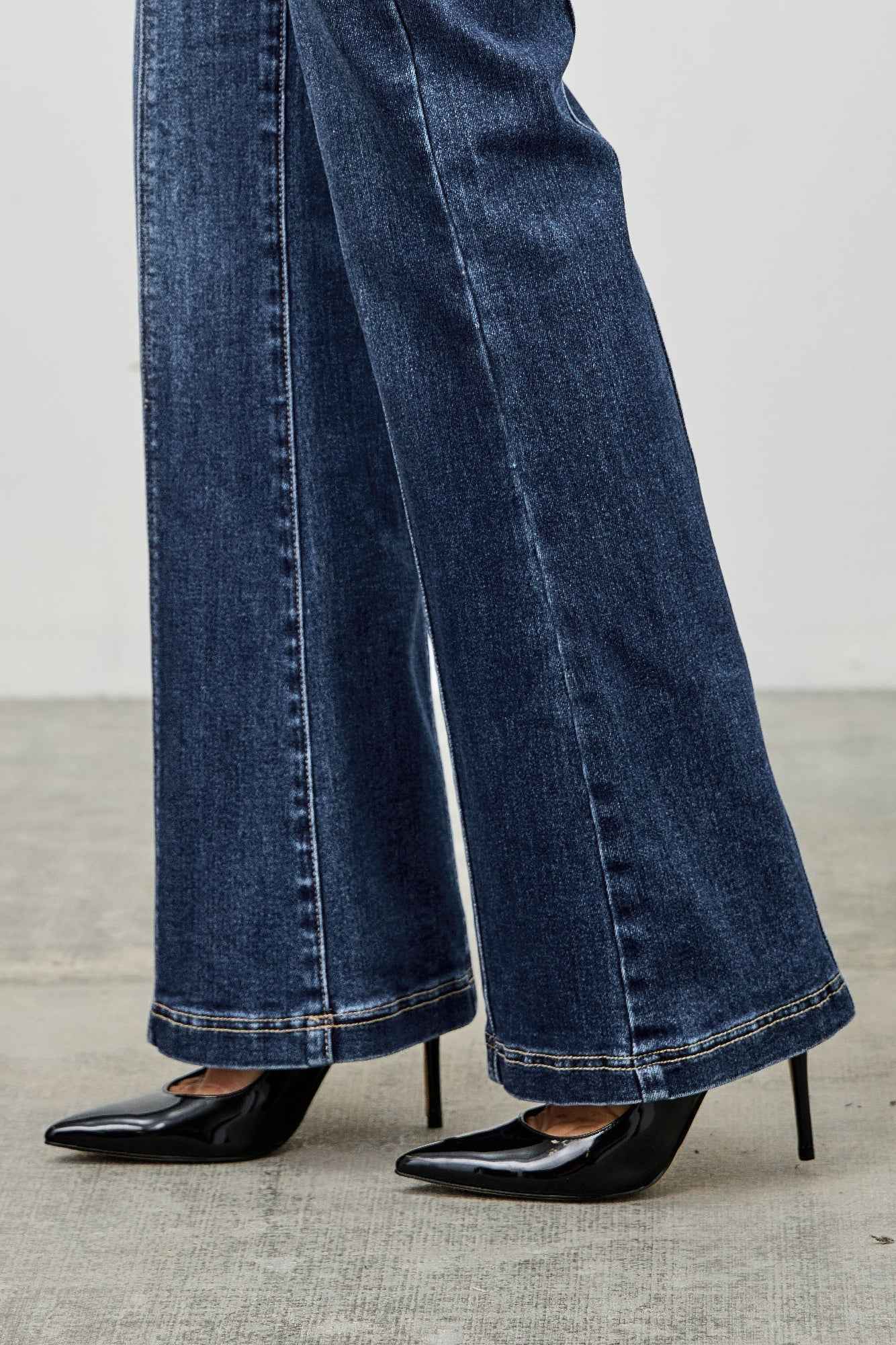 High Rise Boot Cut With Seam Detail - Mr Lou’s Place