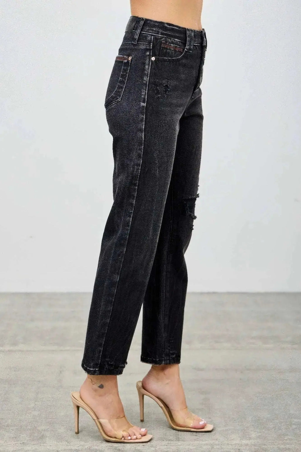 High Rise Slim Fit With Button Fly - Mr Lou’s Place