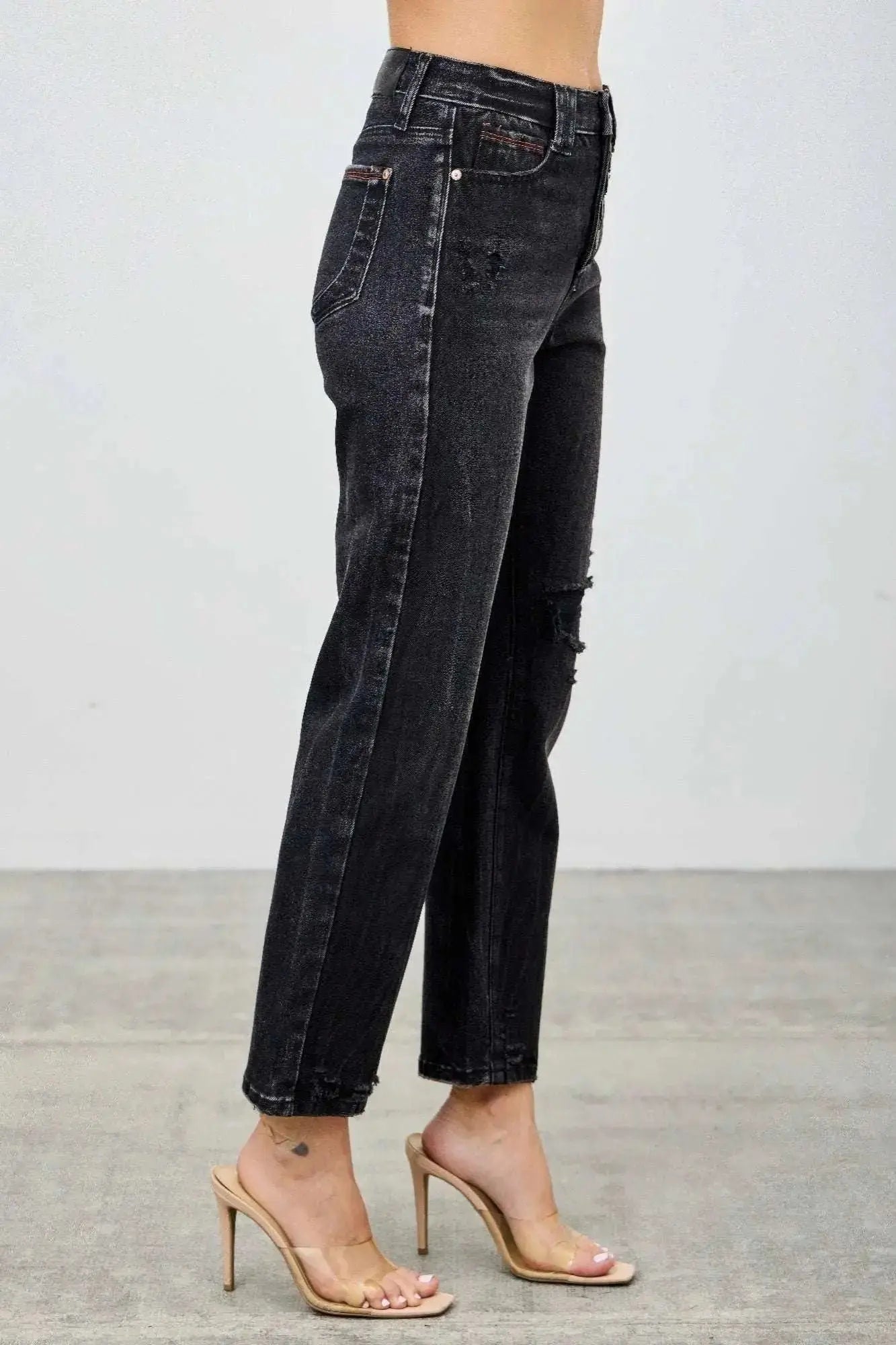 High Rise Slim Fit With Button Fly - Mr Lou’s Place