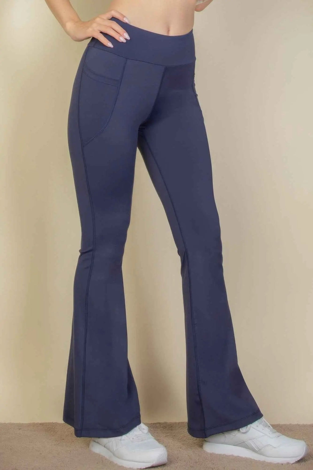 High Waist Side Pocket Flare Leggings - Mr Lou’s Place