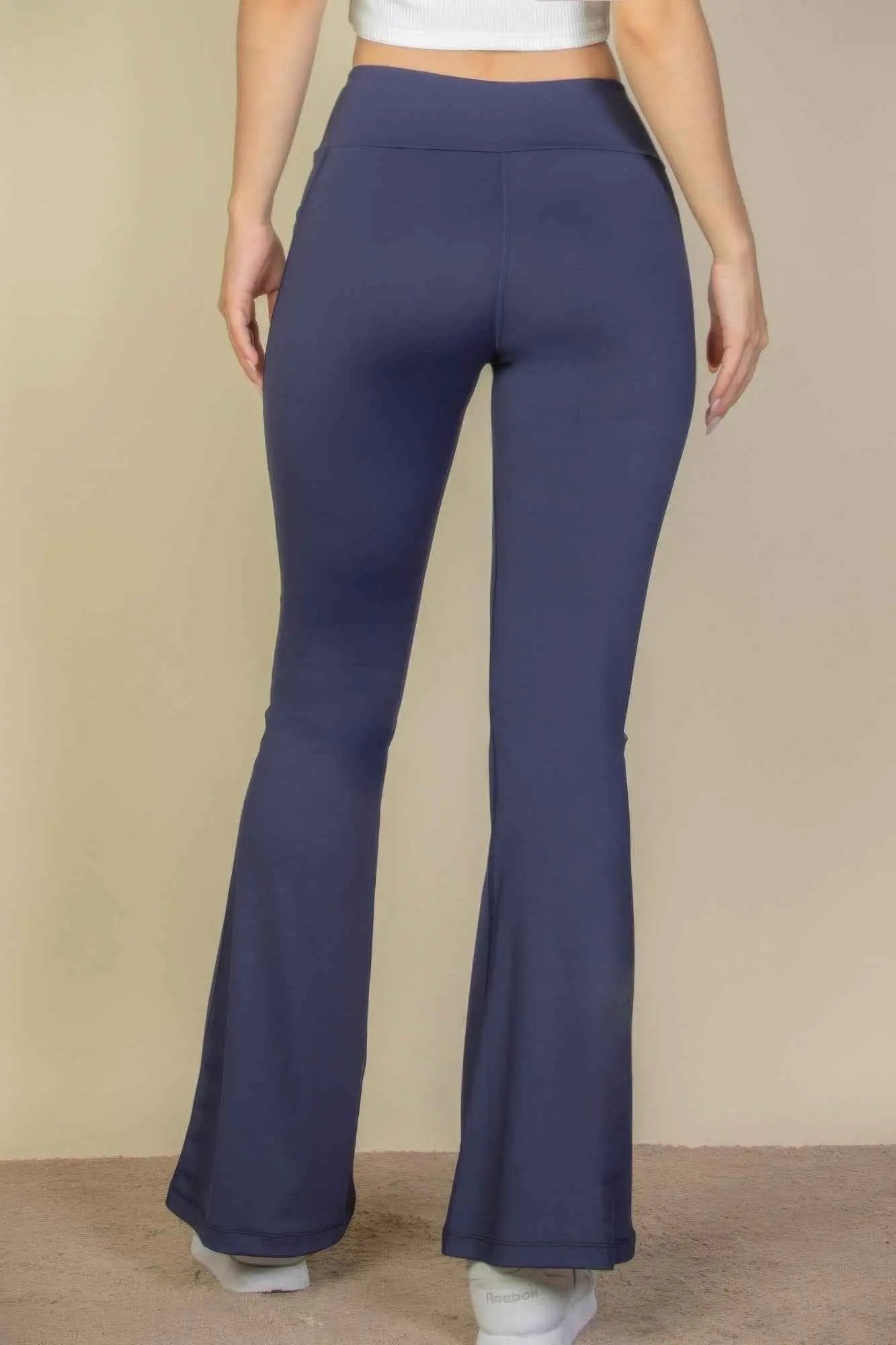 High Waist Side Pocket Flare Leggings - Mr Lou’s Place