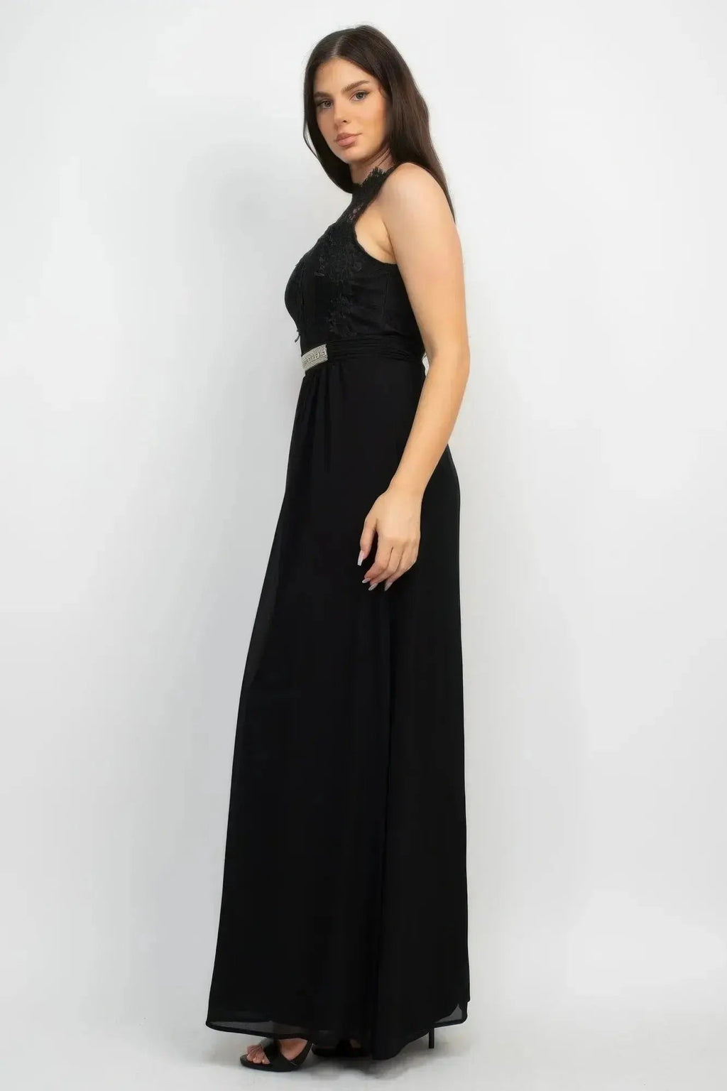 Jewel Waist-tie Lace Maxi Dress - Mr Lou’s Place