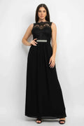 Jewel Waist-tie Lace Maxi Dress - Mr Lou’s Place