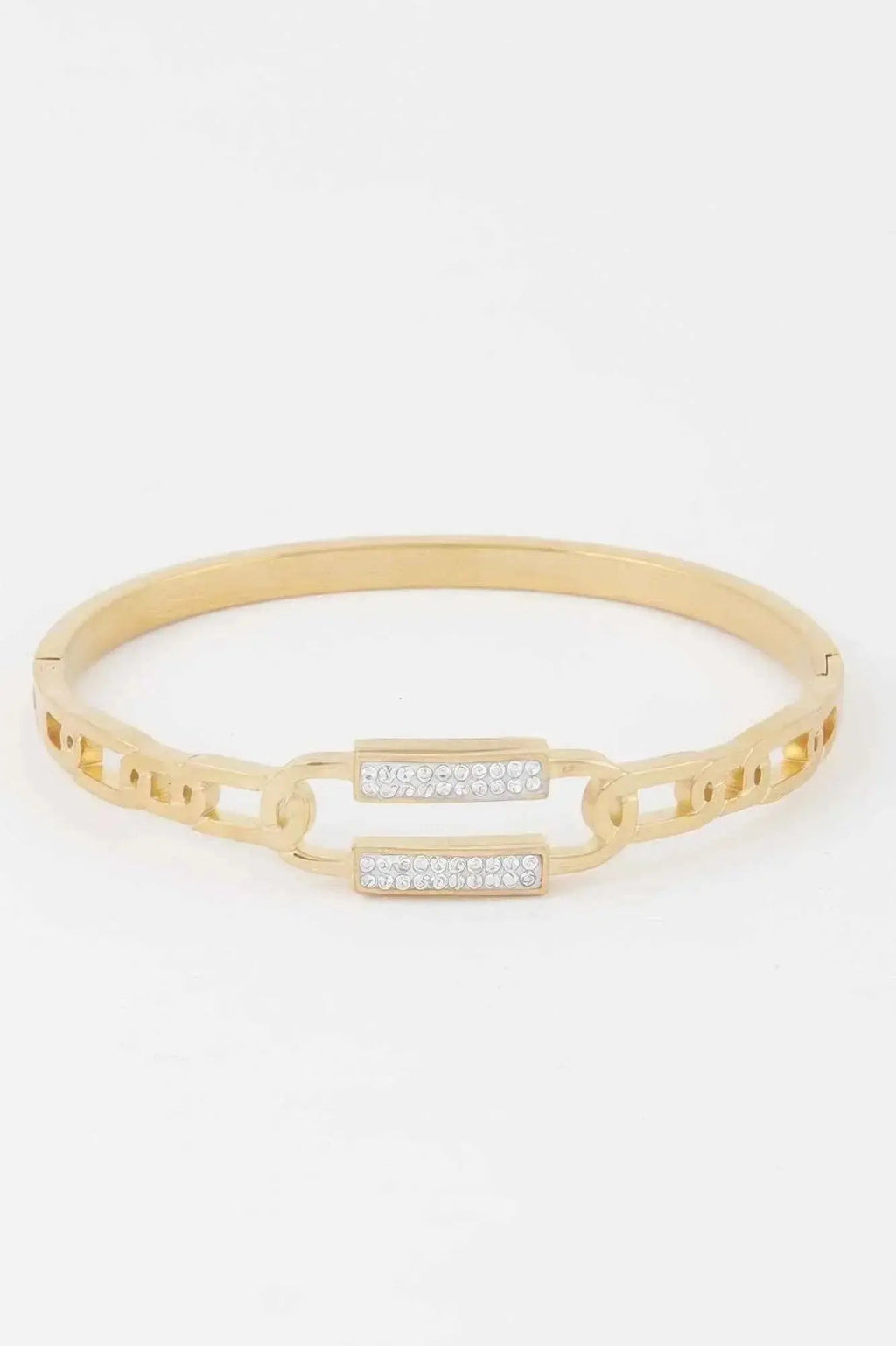 Jeweled Curb Chain Clasp Bracelet - Mr Lou’s Place