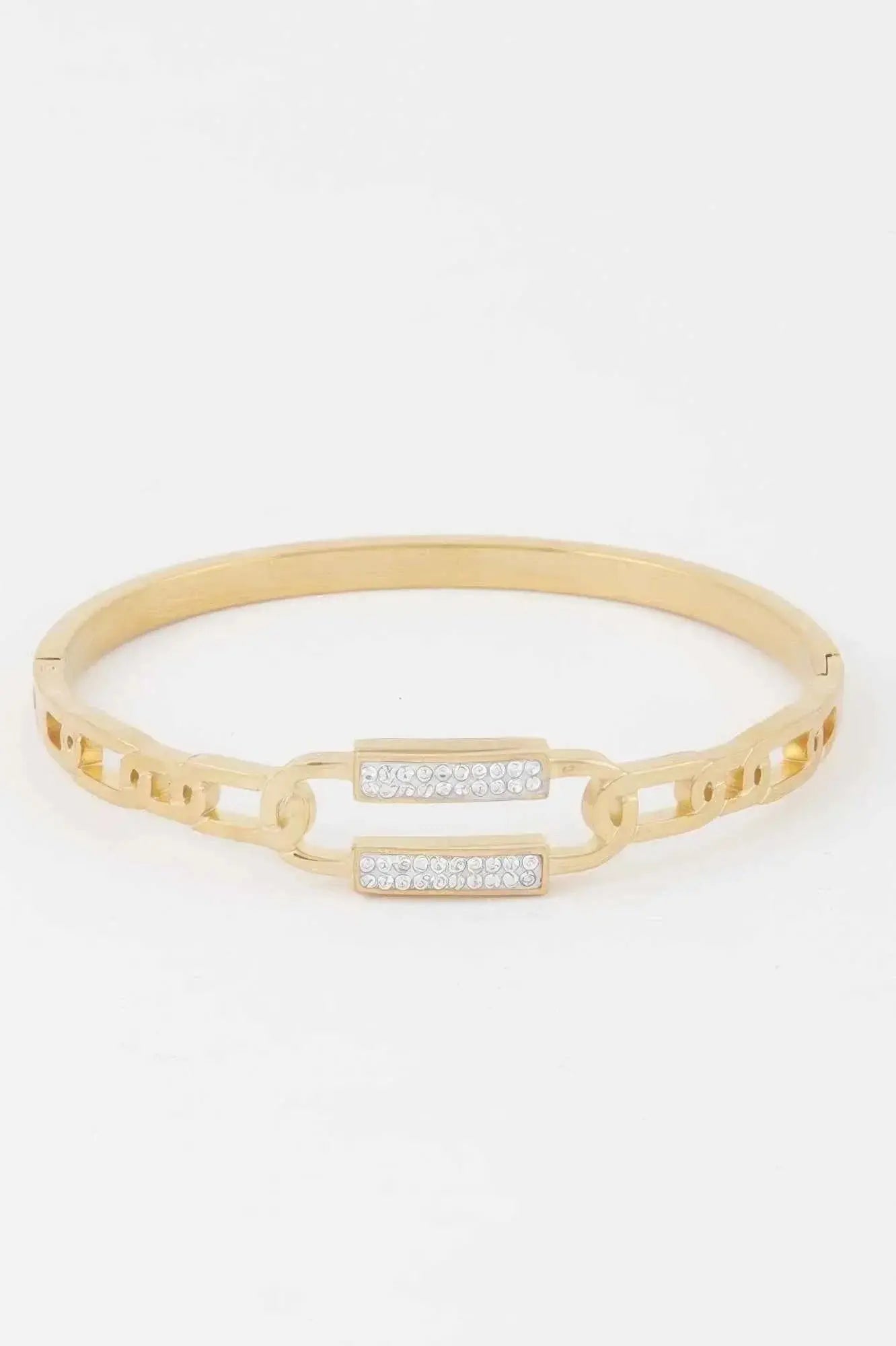 Jeweled Curb Chain Clasp Bracelet - Mr Lou’s Place