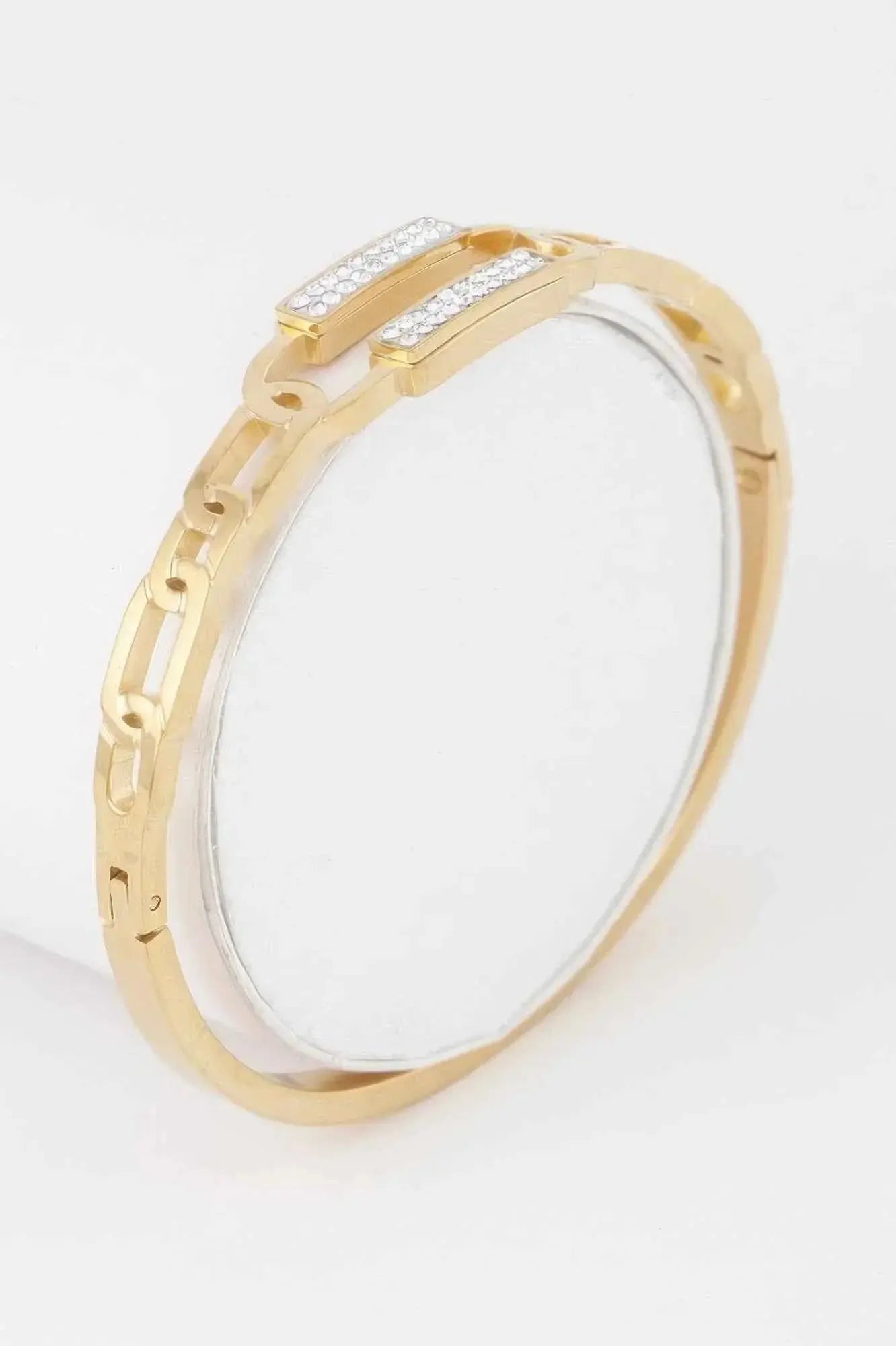 Jeweled Curb Chain Clasp Bracelet - Mr Lou’s Place
