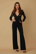 Lace Crochet Long Sleeve Jumpsuit - Mr Lou’s Place